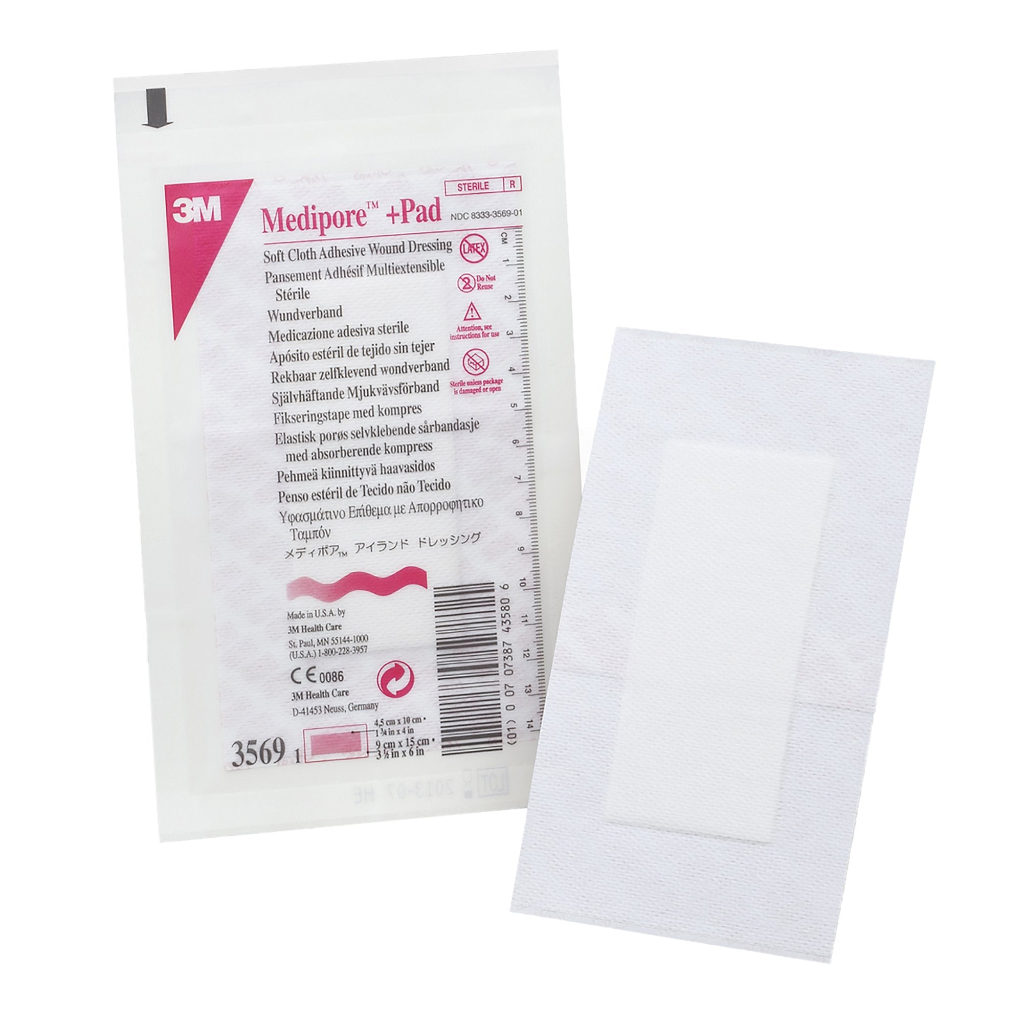 3M™ Medipore™ Adhesive Dressing, Soft Cloth, Sterile, White (25 Units)