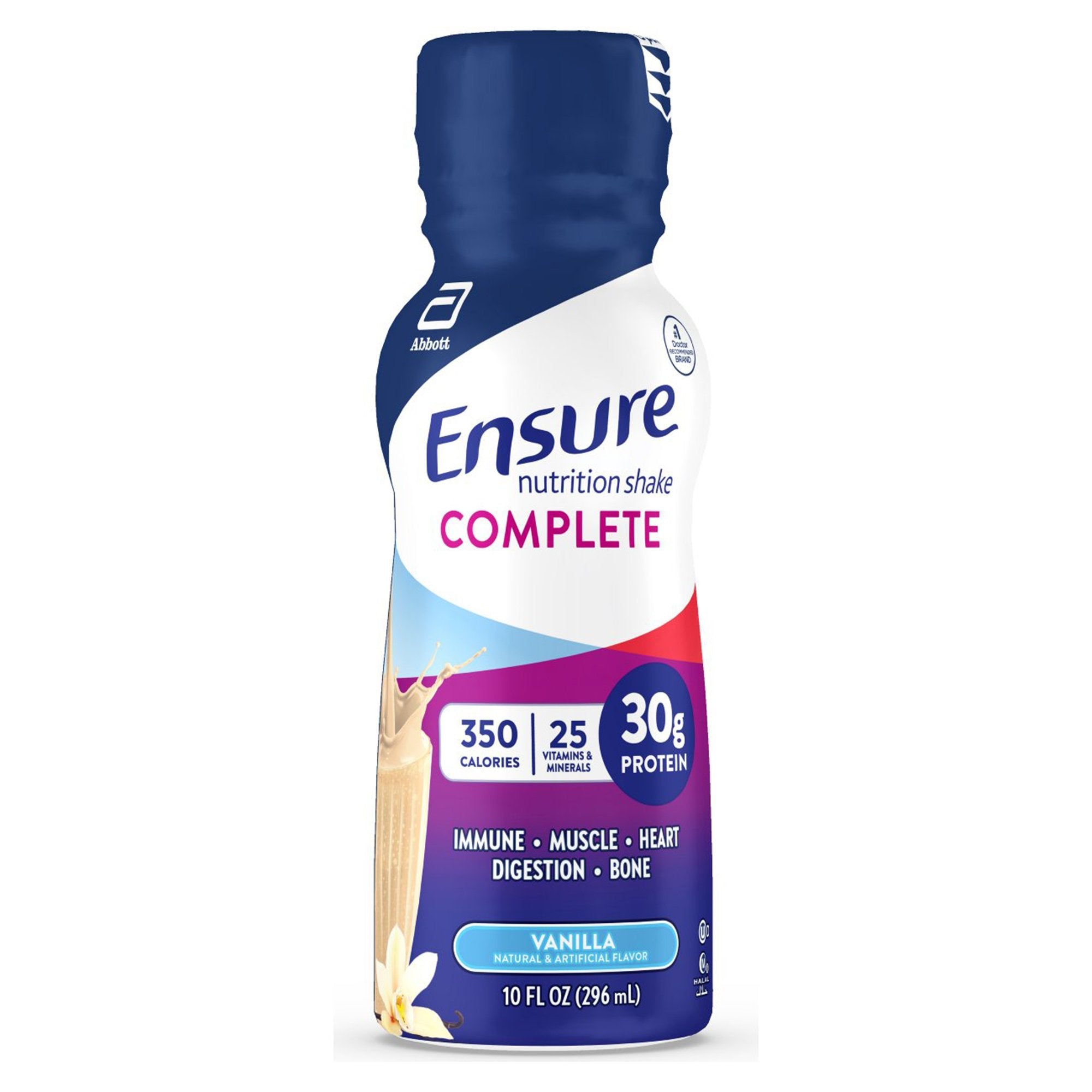 Ensure Complete® Nutrition Shake, Vanilla, 10-ounce bottle (16 Units)