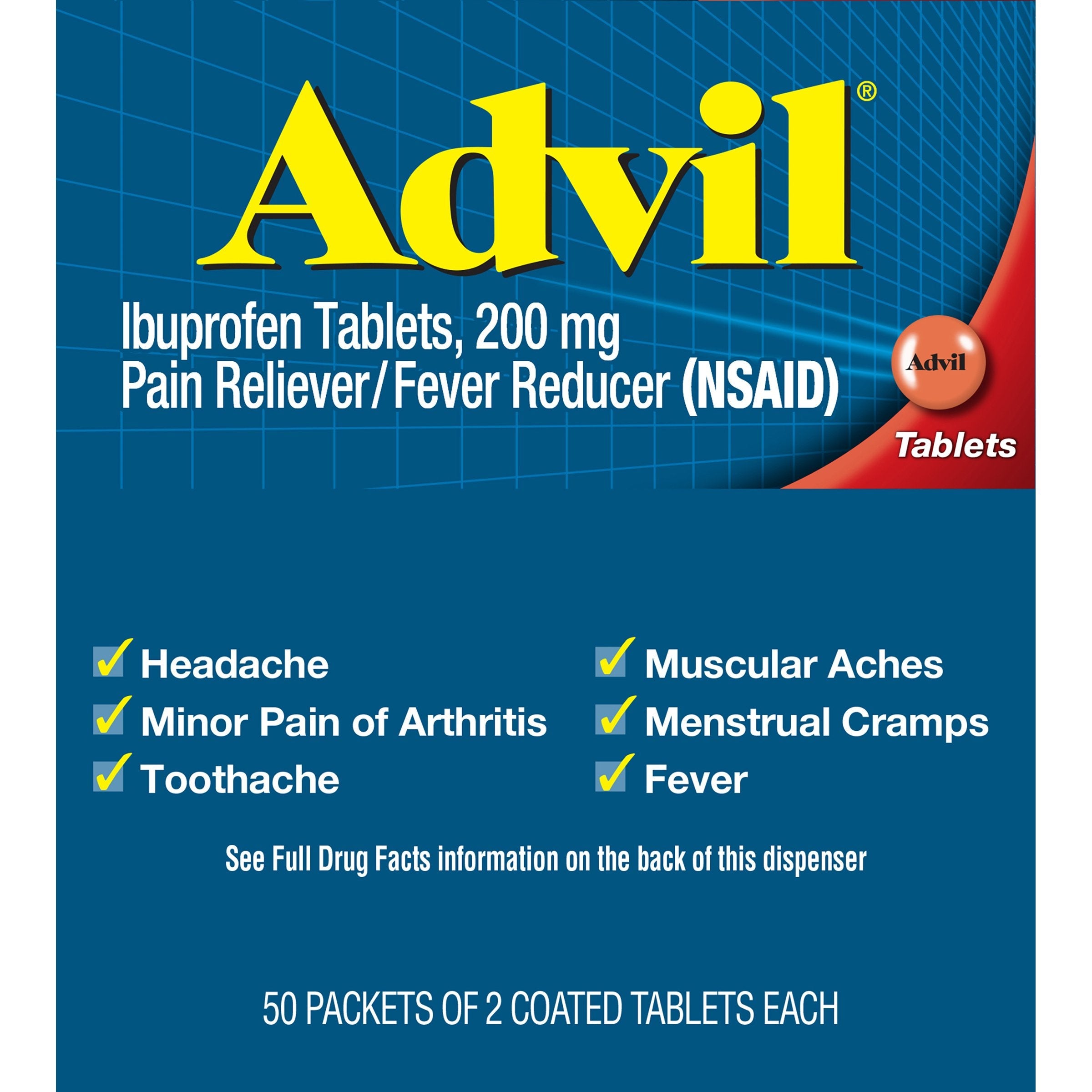 Advil® Ibuprofen Pain Relief Tablet (100 Units)