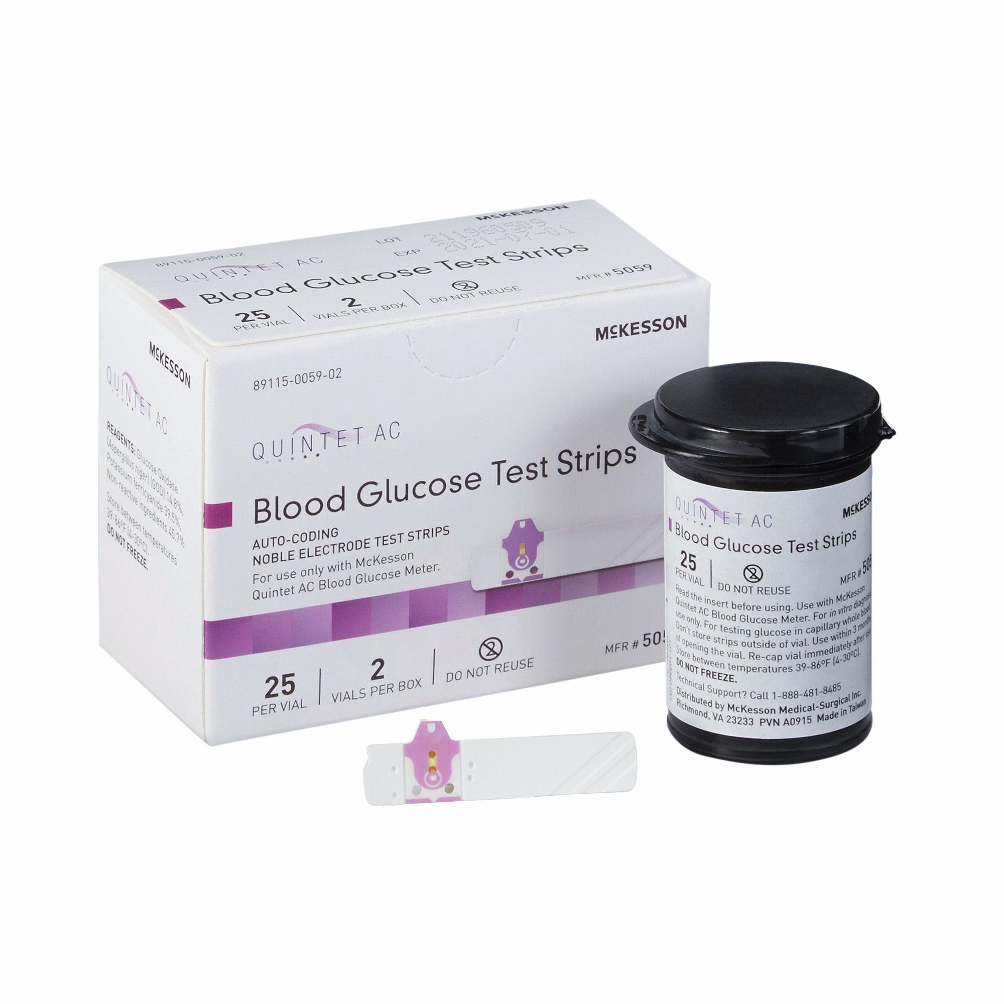 Quintet AC® Blood Glucose Test Strips, 50-Pack for Accurate Monitoring