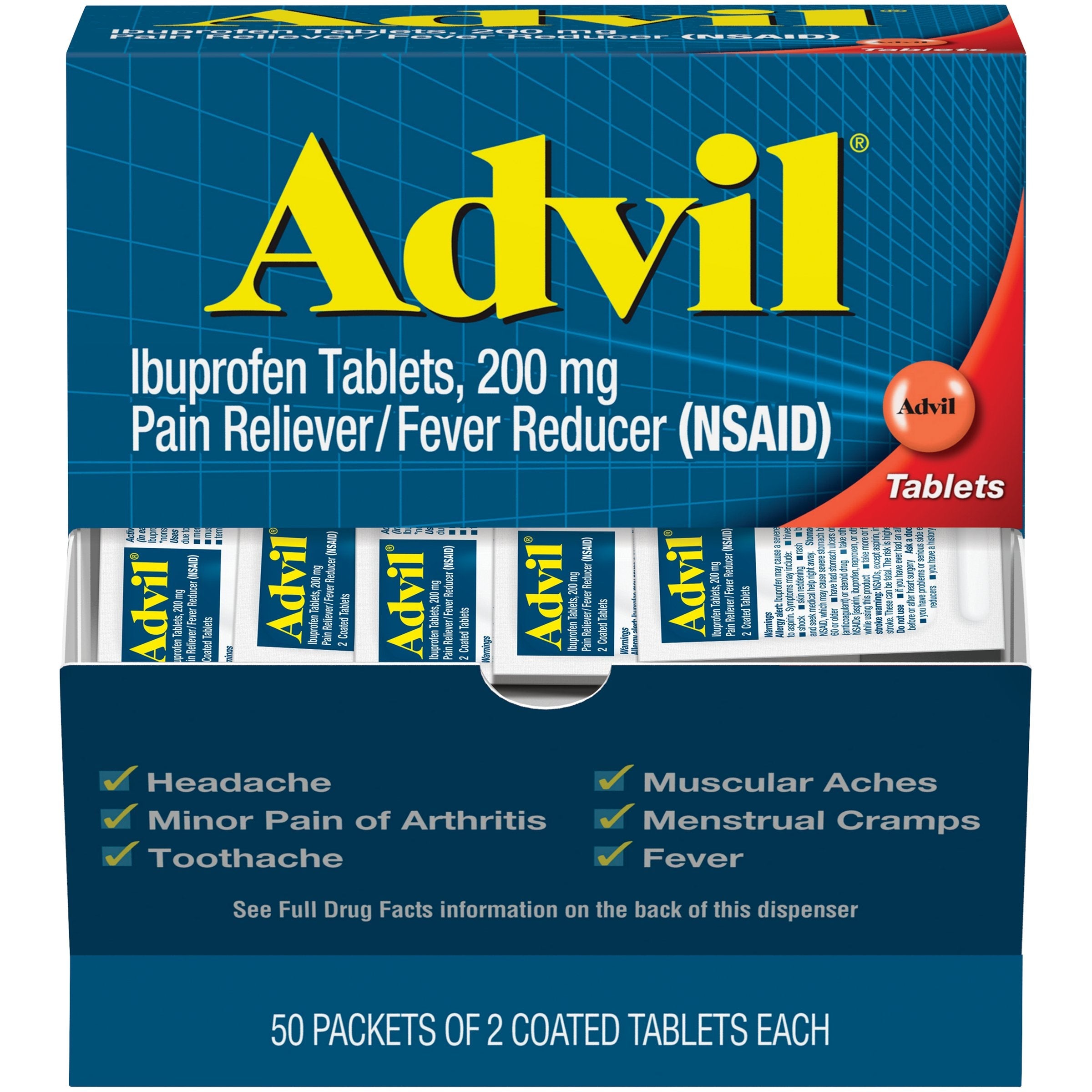 Advil® Ibuprofen Pain Relief Tablet (100 Units)