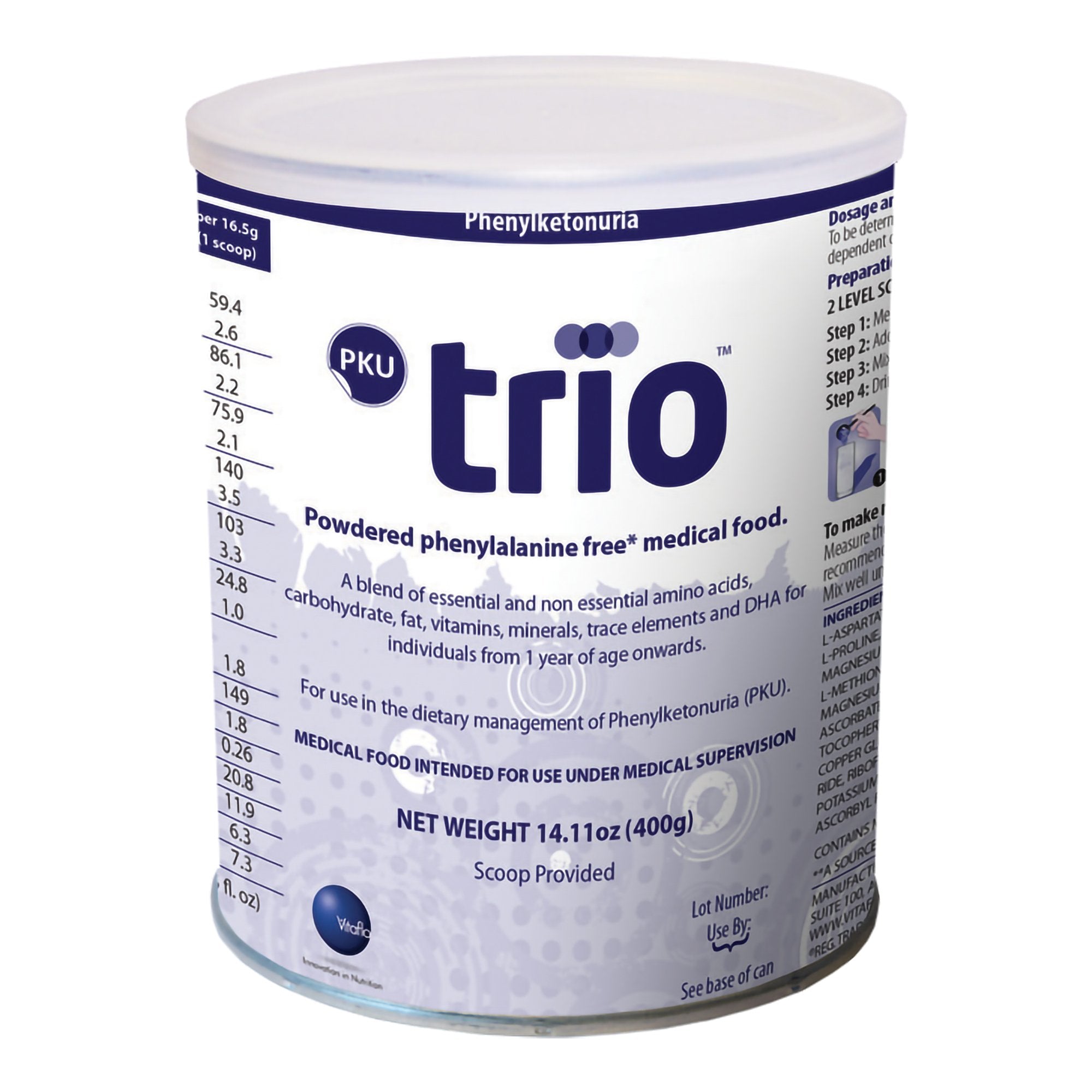 PKU trio™ Powdered Phenylalanine-Free Medical Food, Vanilla Flavor (1 Unit)