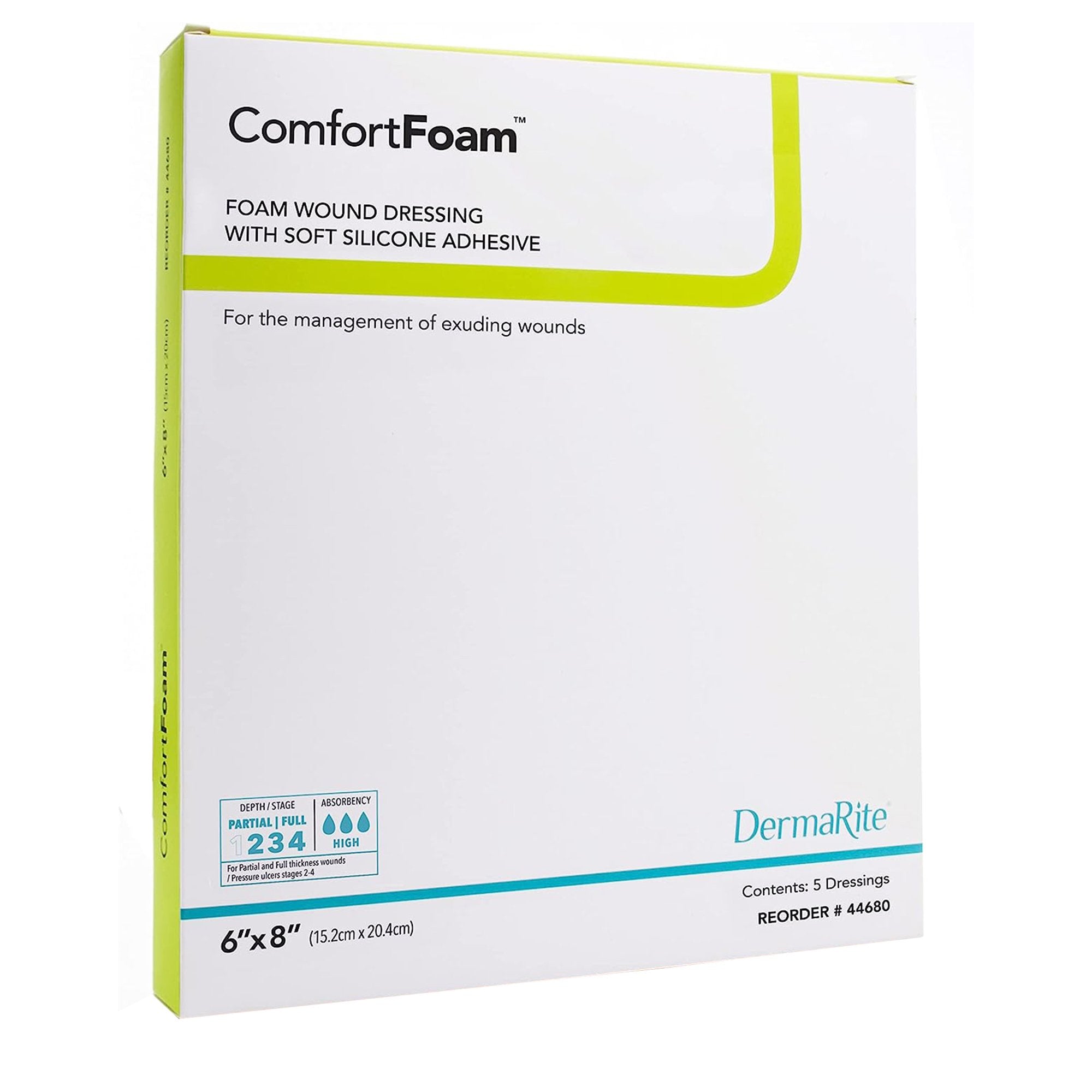 ComfortFoam™ Silicone Foam Dressing, 6 x 8 Inch (5 Units)