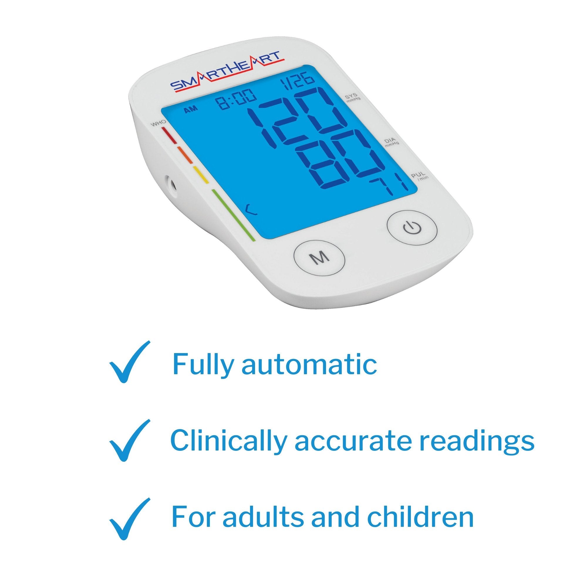 SmartHeart Blood Pressure Monitor with Automatic Inflation, L/XL Cuffs (1 Unit)