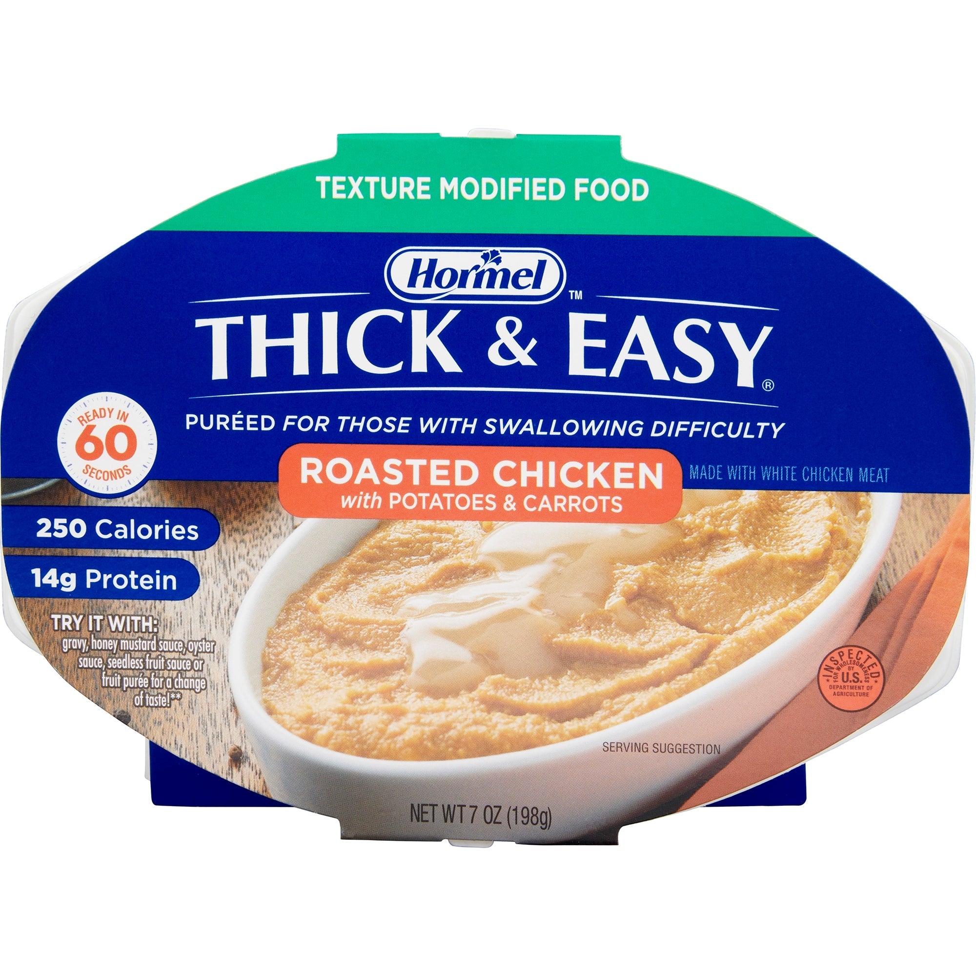 Thick & Easy® Roasted Chicken Puree Meal, Ready in 60s - 7oz Trays (7 Pack)