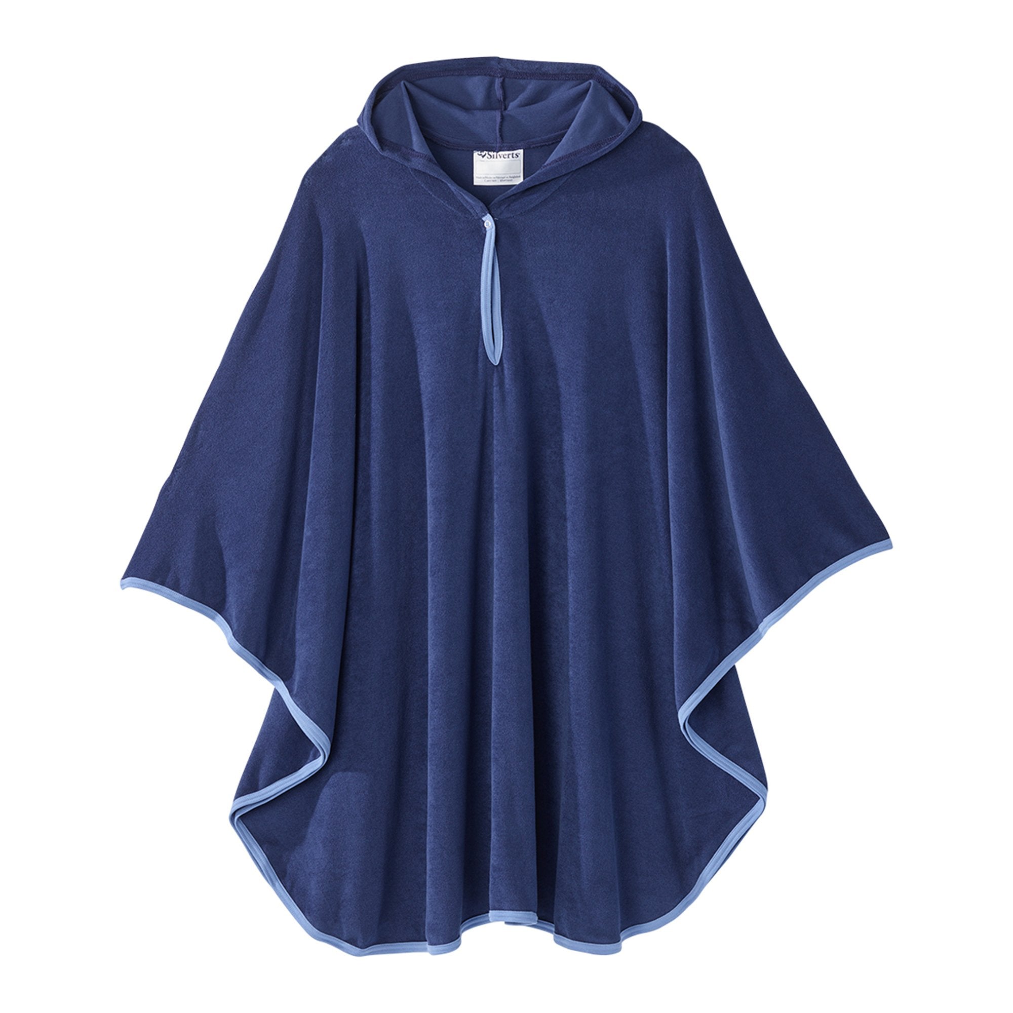 Silverts® Plush Terry Shower Capes, Navy Blue (1 Unit)