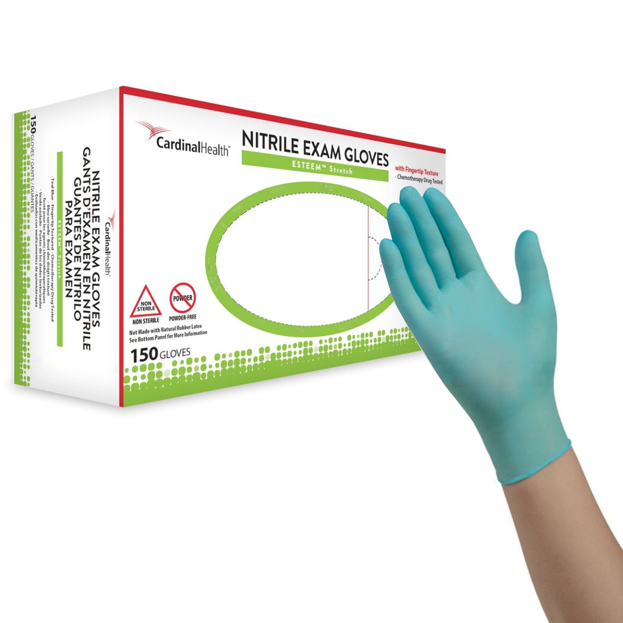 Esteem™ Stretch Nitrile Exam Glove, Large, Teal (150 Units)