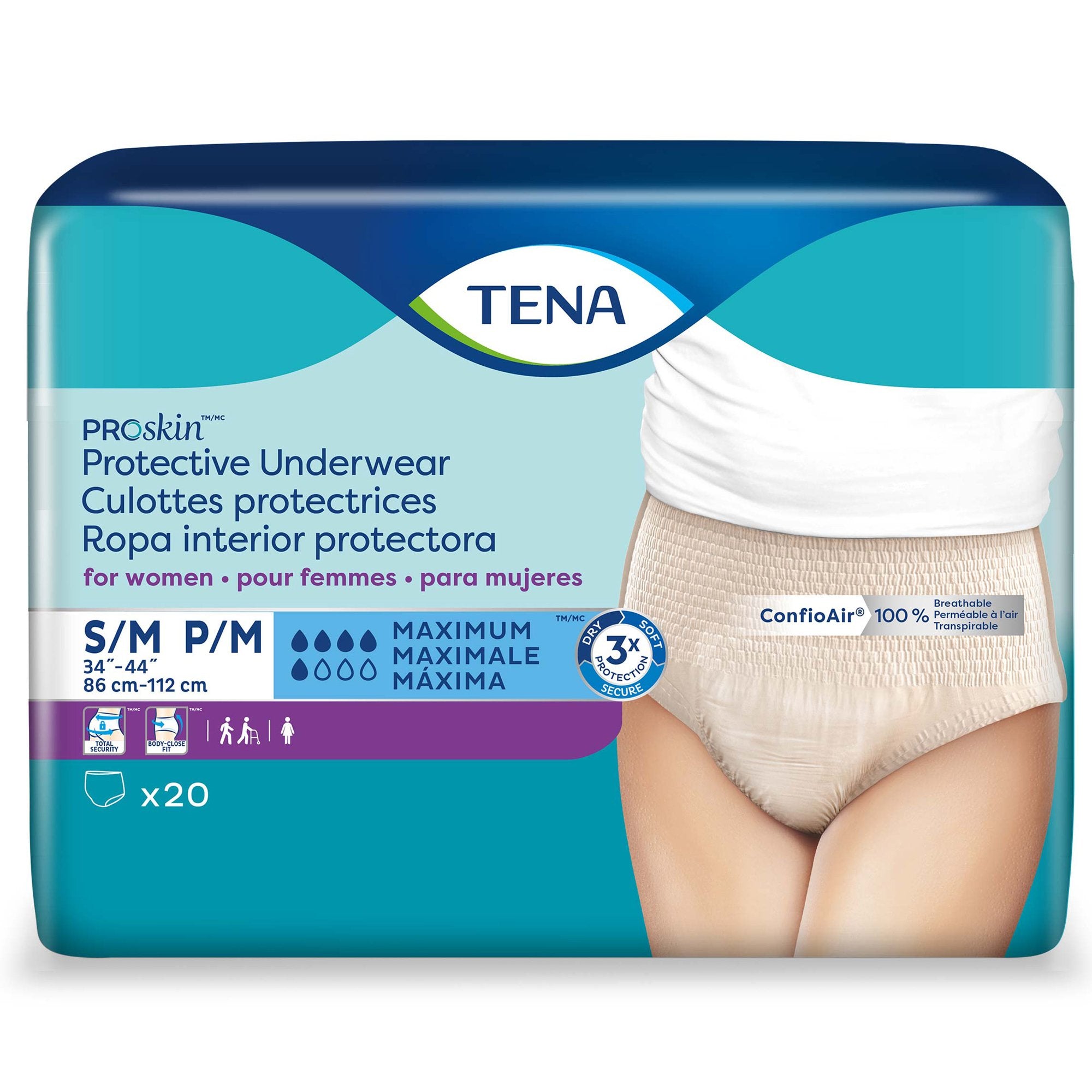Tena® ProSkin™ Maximum Absorbent Underwear, Small / Medium (20 Units)