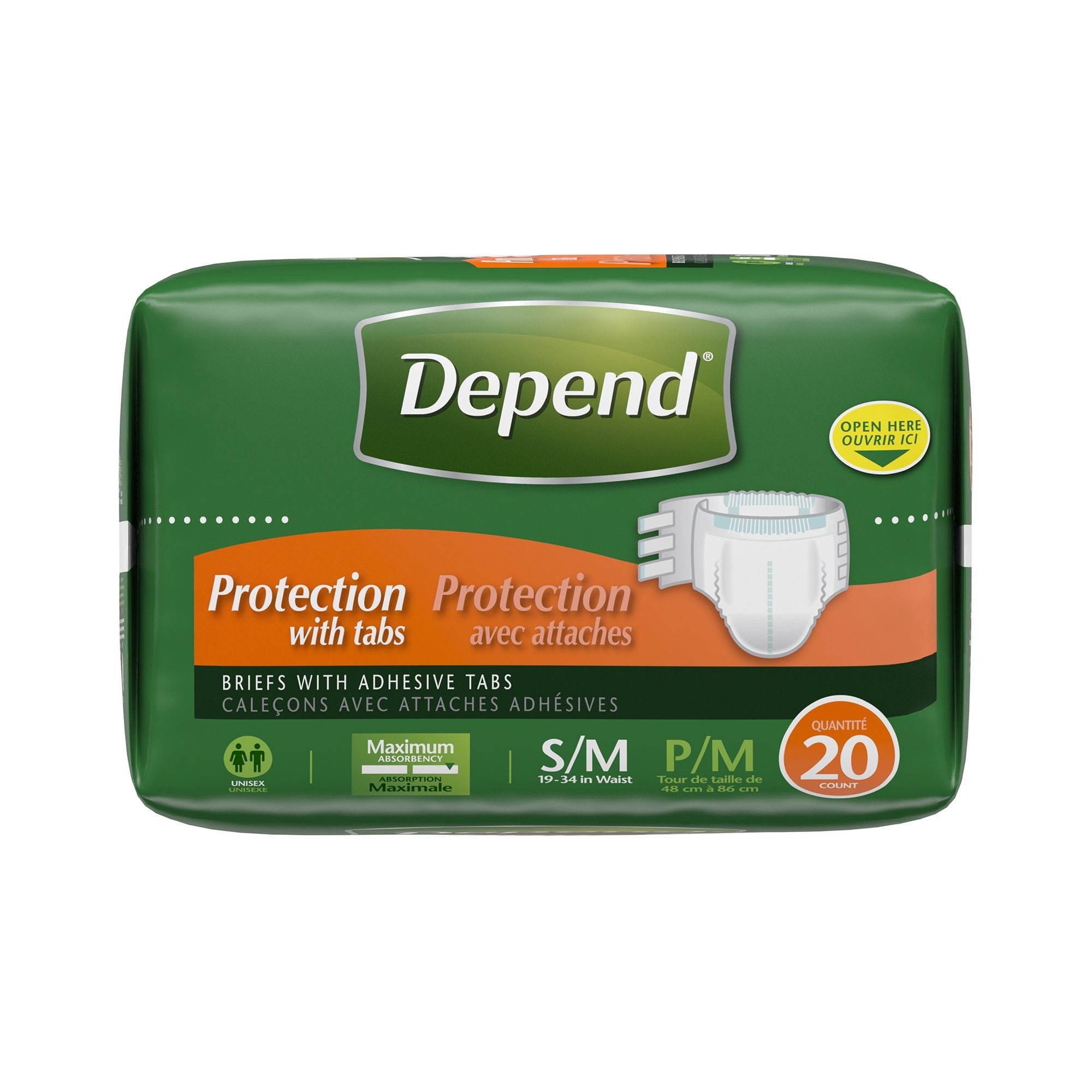 Depend® Maximum Incontinence Brief, Small / Medium (20 Units)