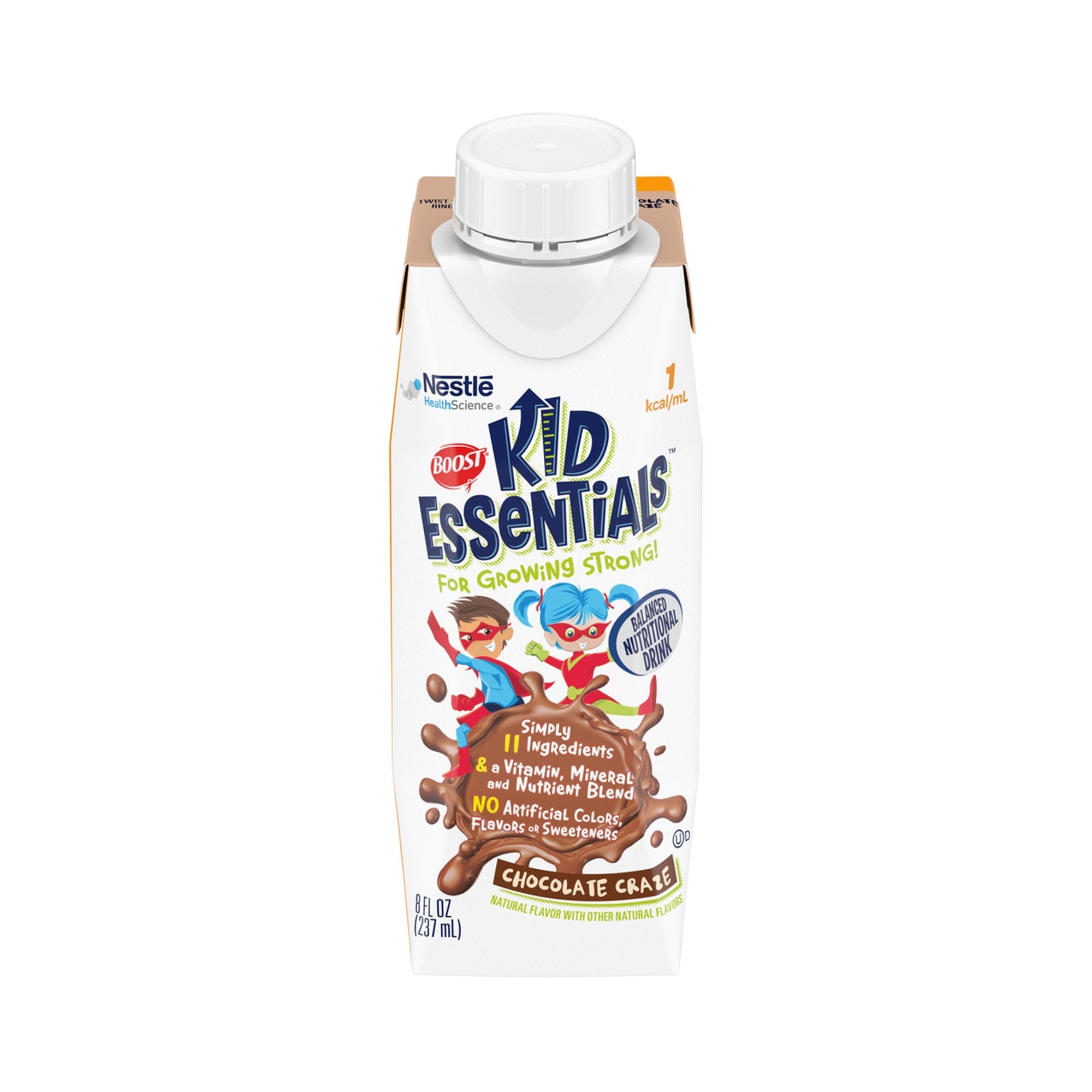 Boost Kid Essentials Chocolate Pediatric Oral Supplement, 8 oz, 24 Pack