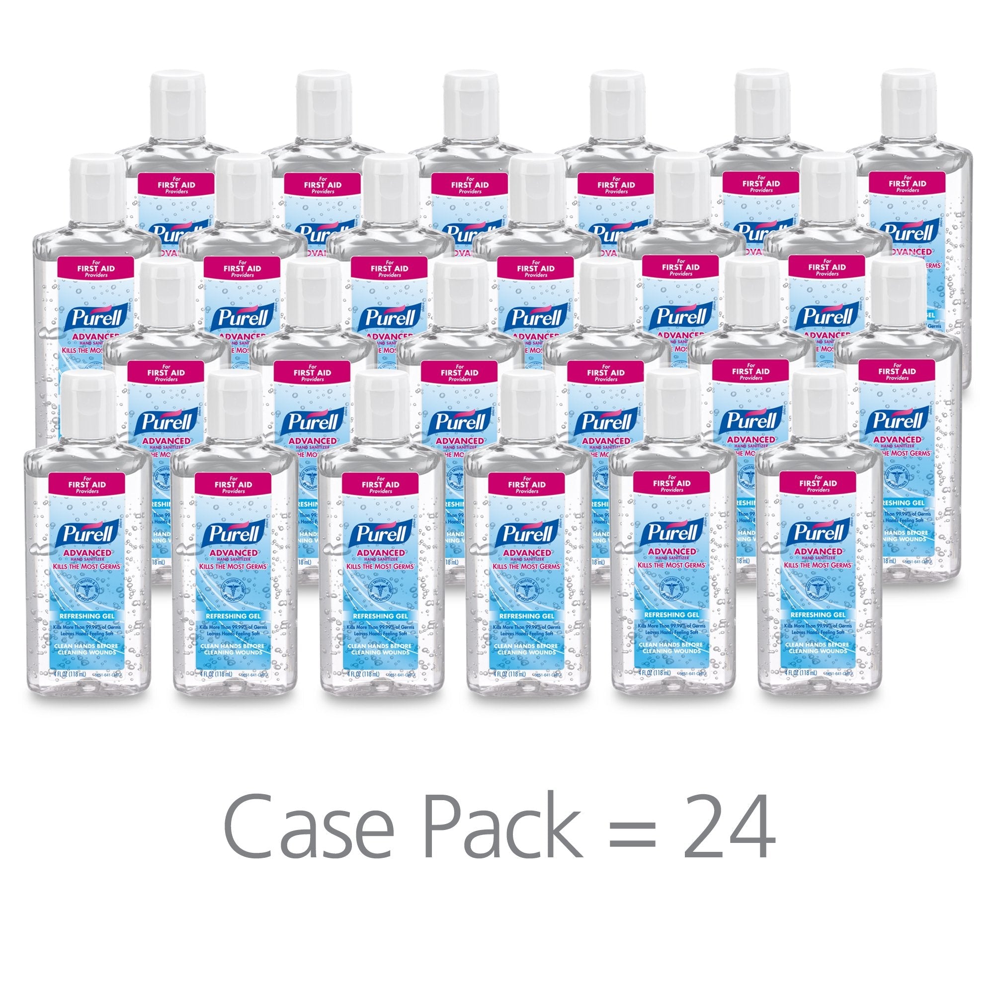 Purell Advanced Hand Sanitizer 70% Ethyl Alcohol Gel, Bottle, 4 oz, Fruit Scent (24 Units)