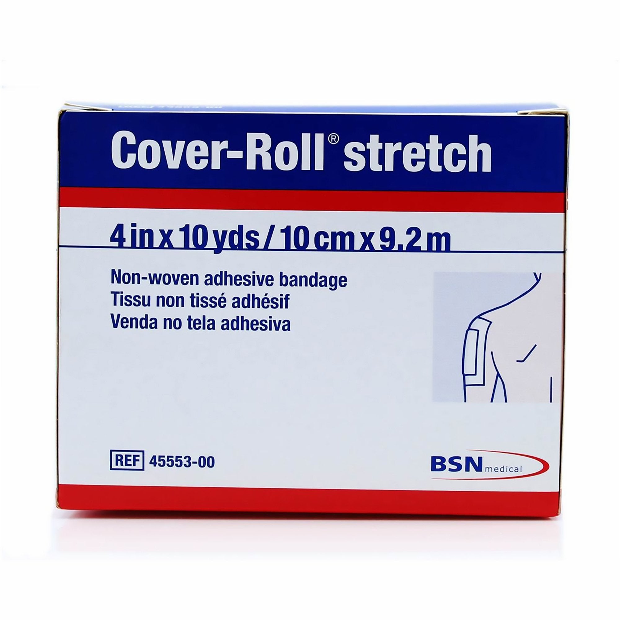 Cover-Roll® Stretch Nonwoven Polyester Dressing Retention Tape, 4 Inch x 10 Yard, White (12 Units)