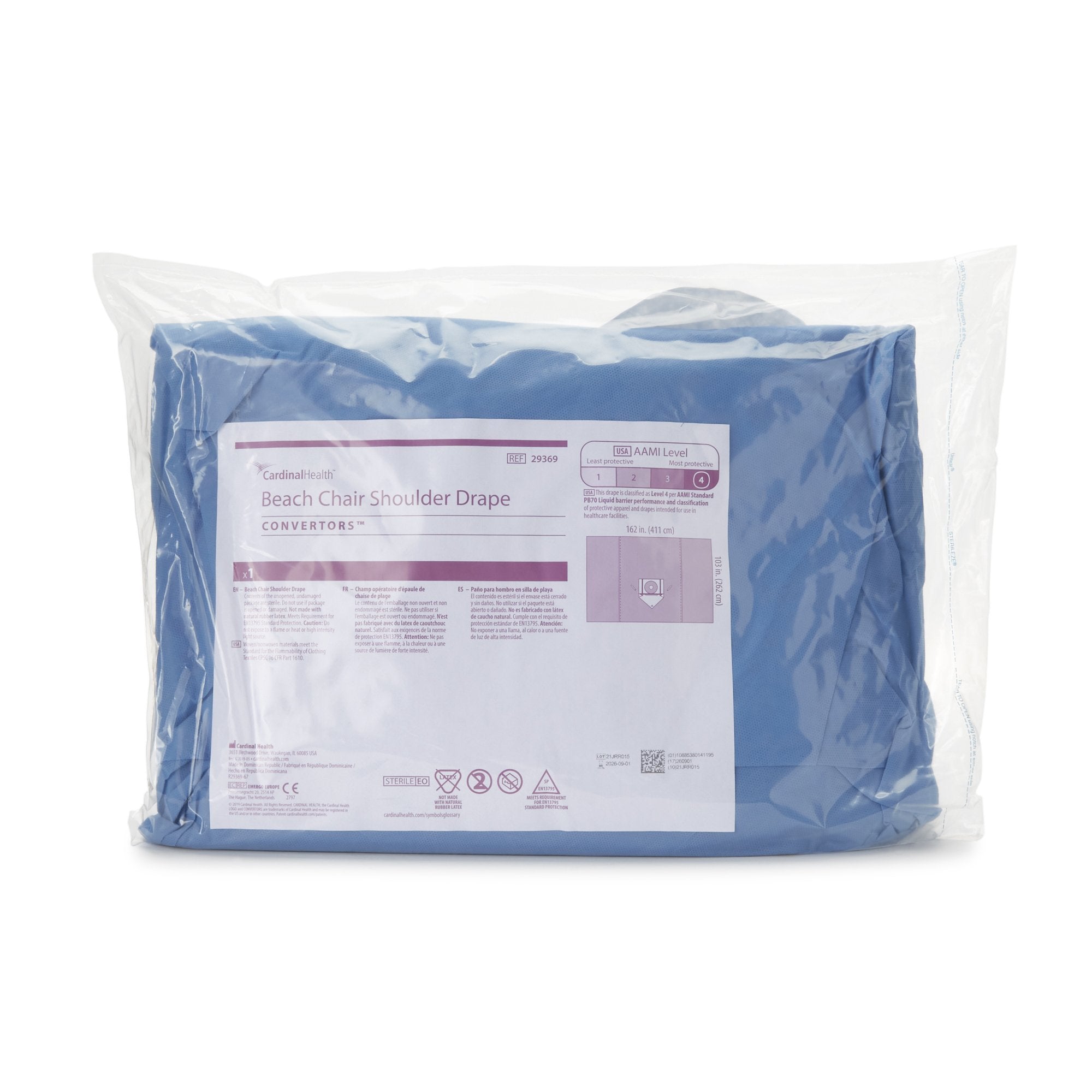 Cardinal Health Sterile Beach Chair Orthopedic Drape, 162 W x 103 L Inch (5 Units)