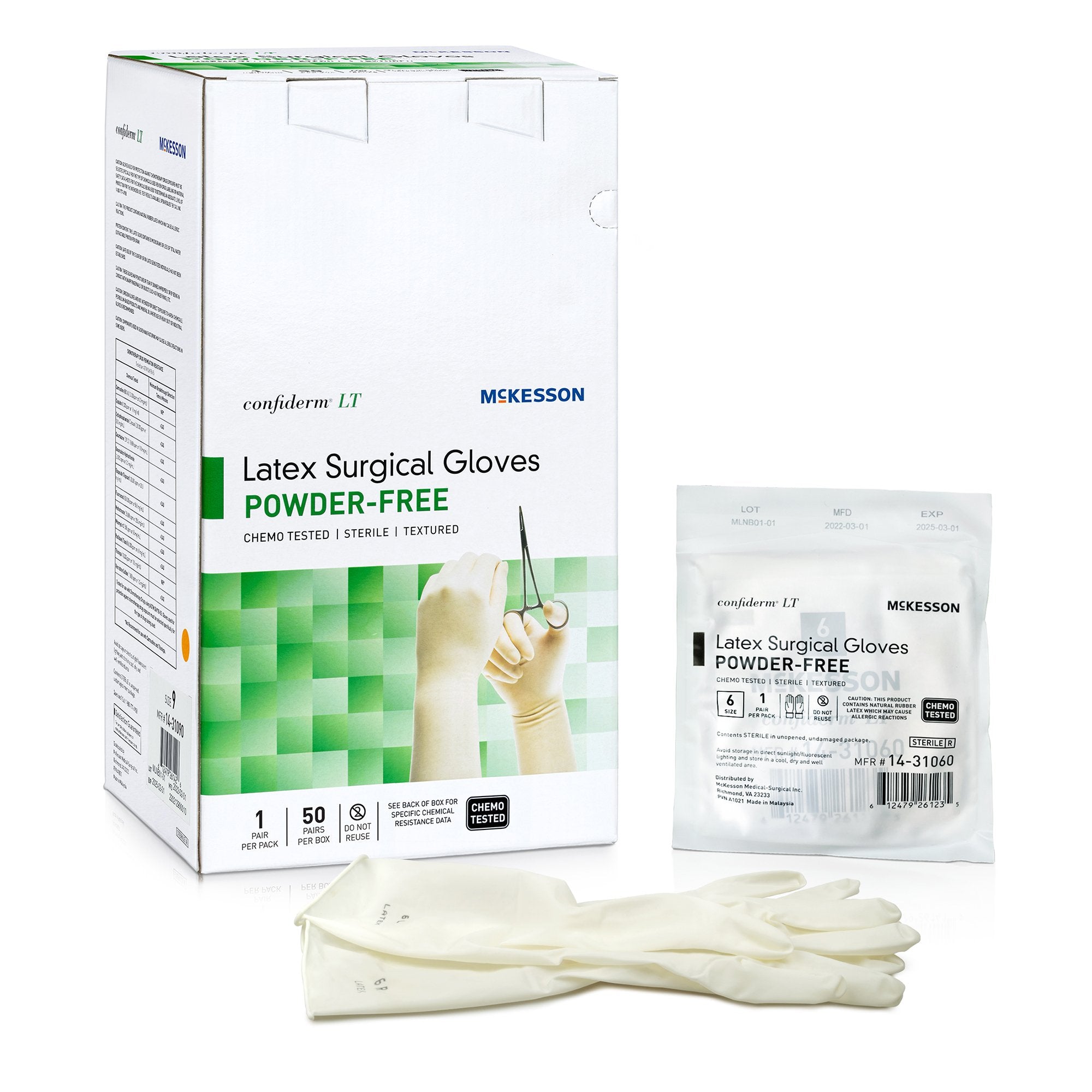 Confiderm® LT Latex Surgical Glove, Size 6, Ivory (50 Units)