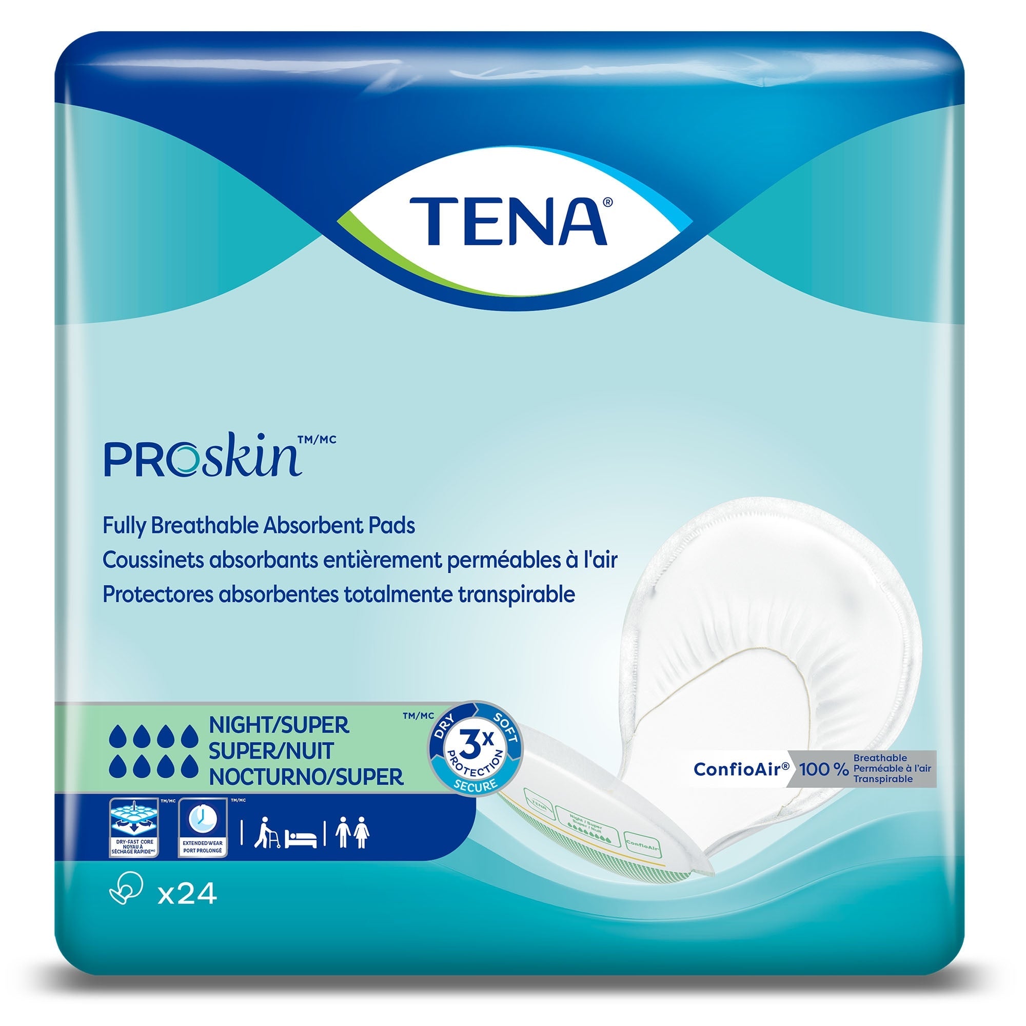 Tena Night Super Bladder Control Pad, 27" Heavy Absorbency - 1 Unit