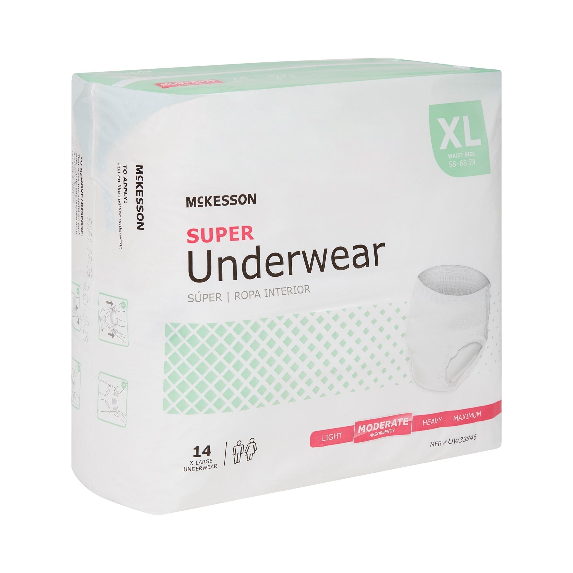 McKesson Super Moderate Absorbent Underwear, Extra Large (14 Units)