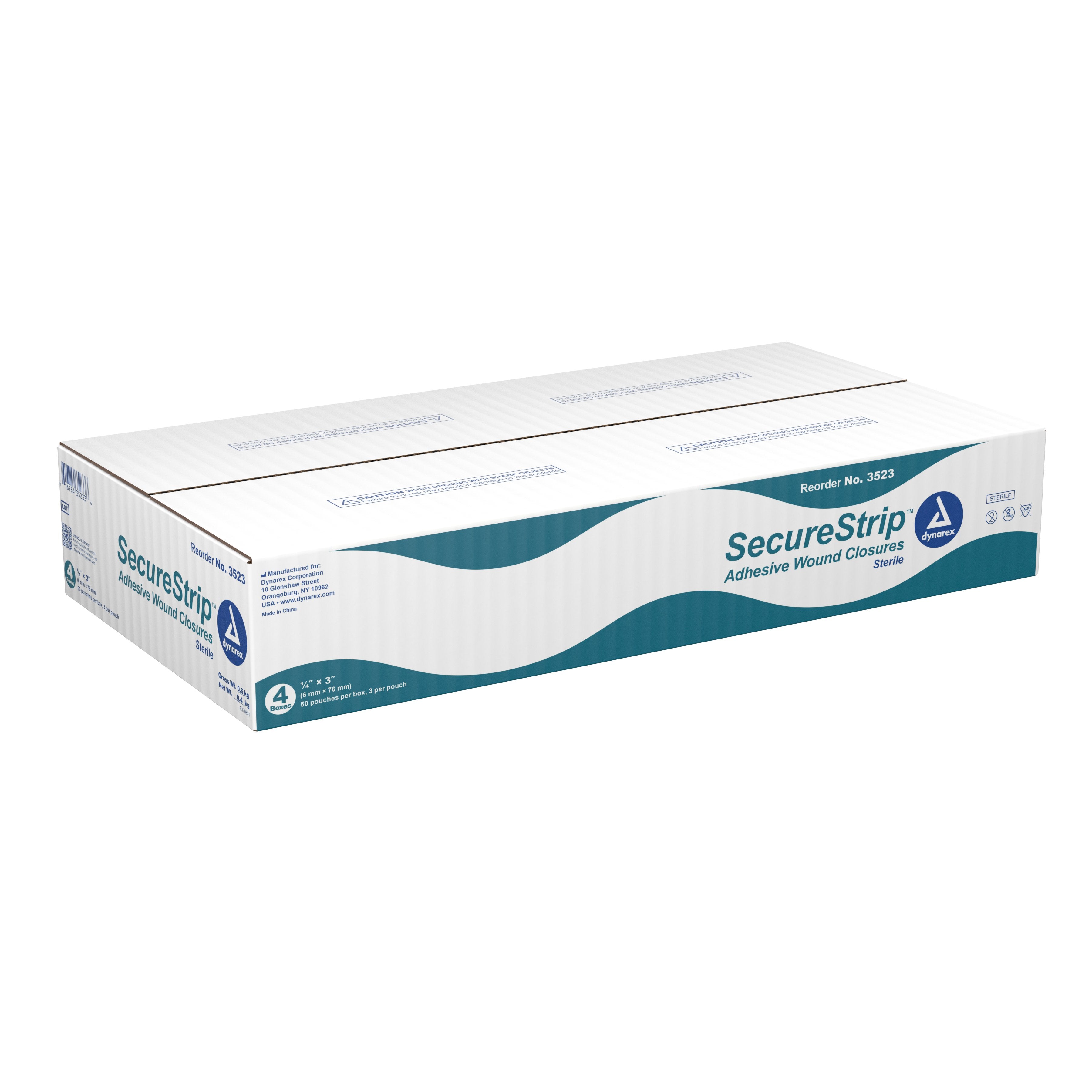 dynarex® Secure Strip™ Adhesive Wound Closure Strip, ¼ by 3 Inches (50 Units)