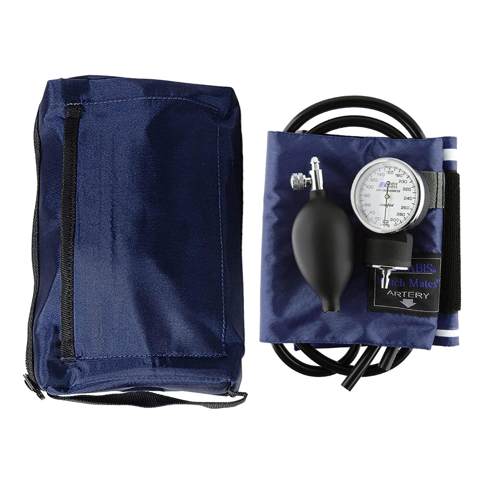 Mabis® Match Mates Manual Aneroid Sphygmomanometer with Cuff, Navy Blue (1 Unit)