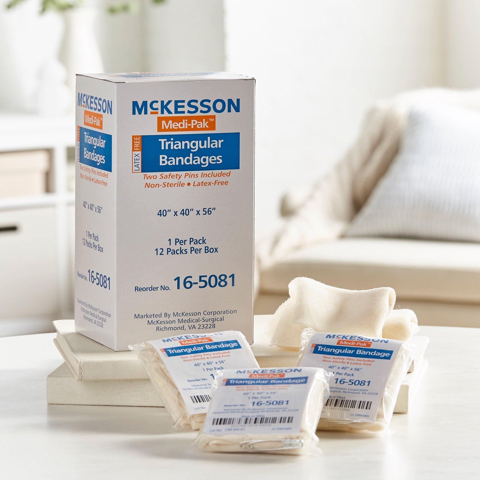 McKesson Triangular Bandage, 40 x 40 x 56 Inch (12 Units)
