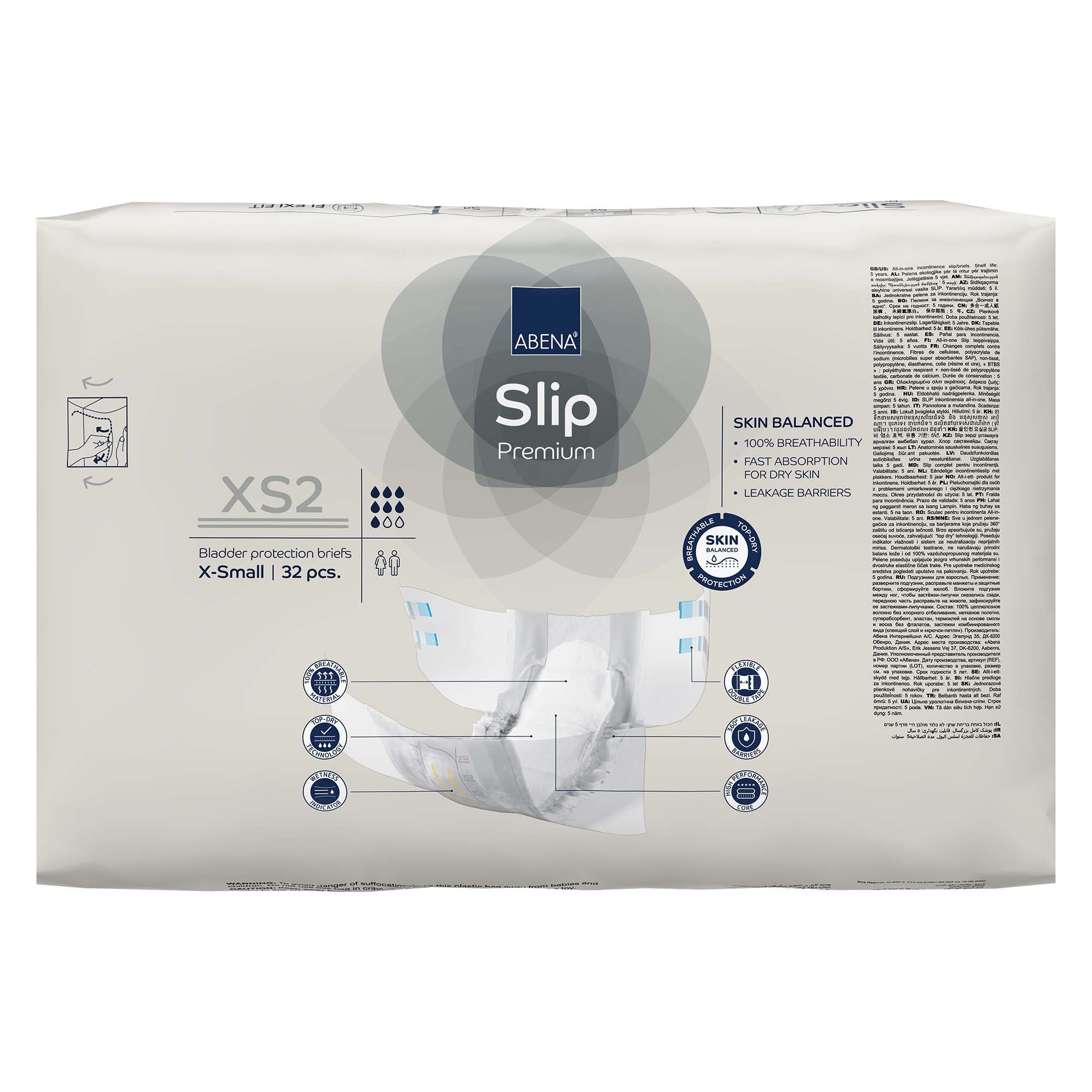 Abena® Slip Premium XS2 Incontinence Brief, X-Small (32 Units)