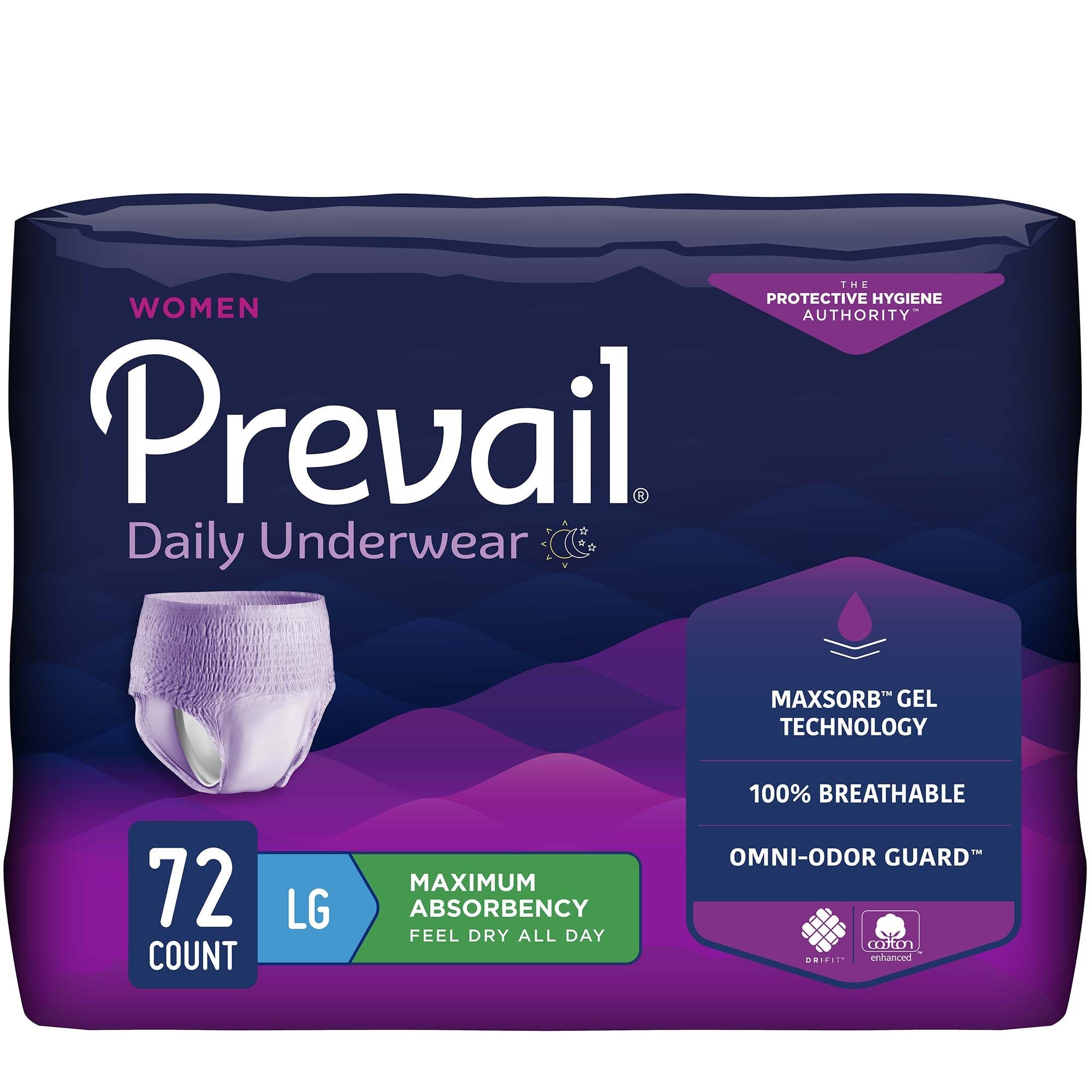 Prevail® Women's Daily Absorbent Underwear Large - Heavy Absorbency (18 Pack)