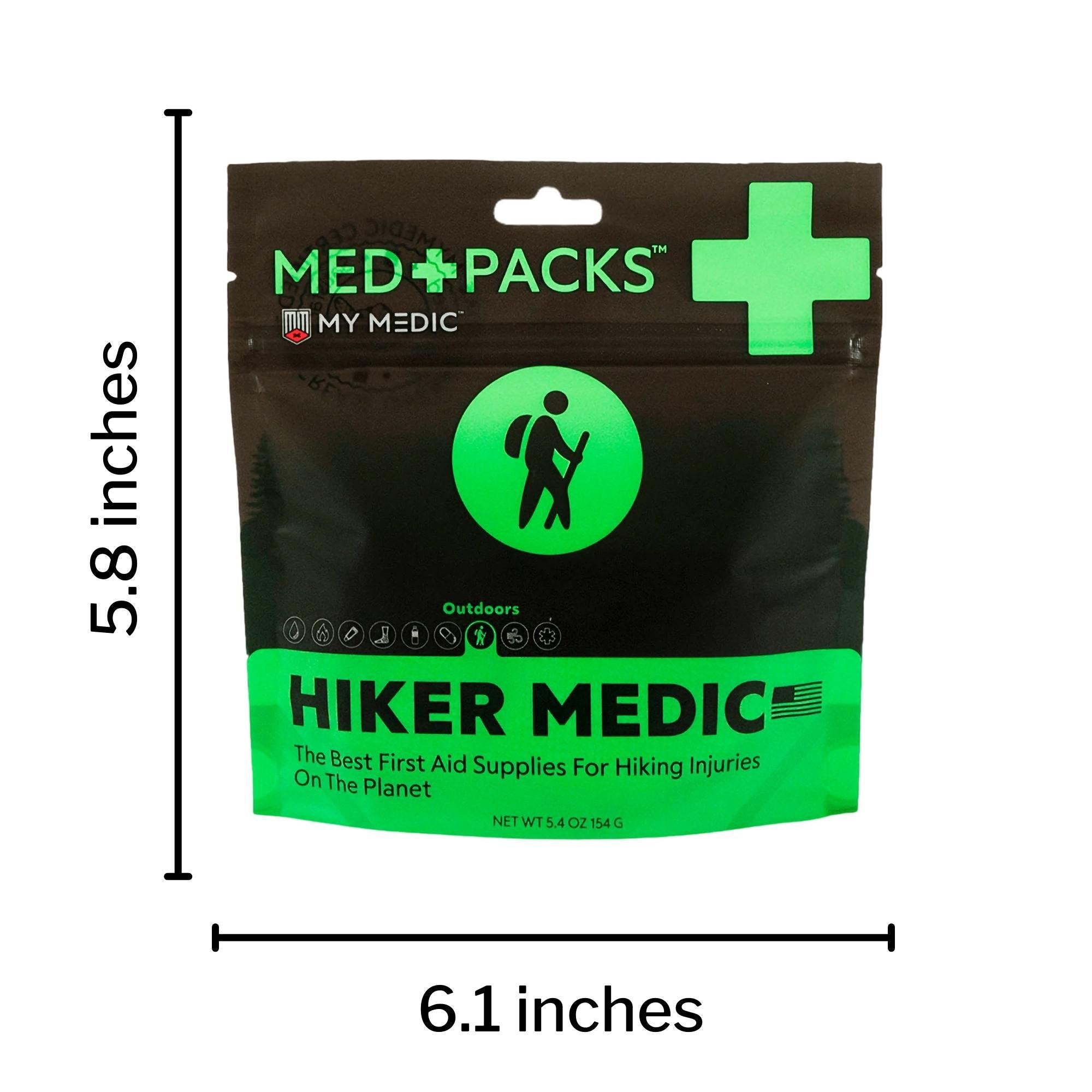 My Medic Med Packs First Aid Kit for Hikers – Outdoor Injury Supplies in Portable Pouch (1 Unit)