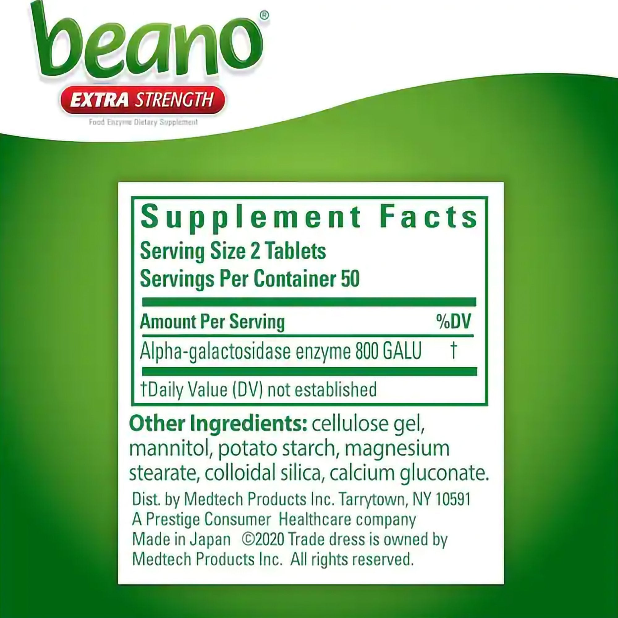 Beano® Extra Strength Food Enzyme Tablets (1 Unit)