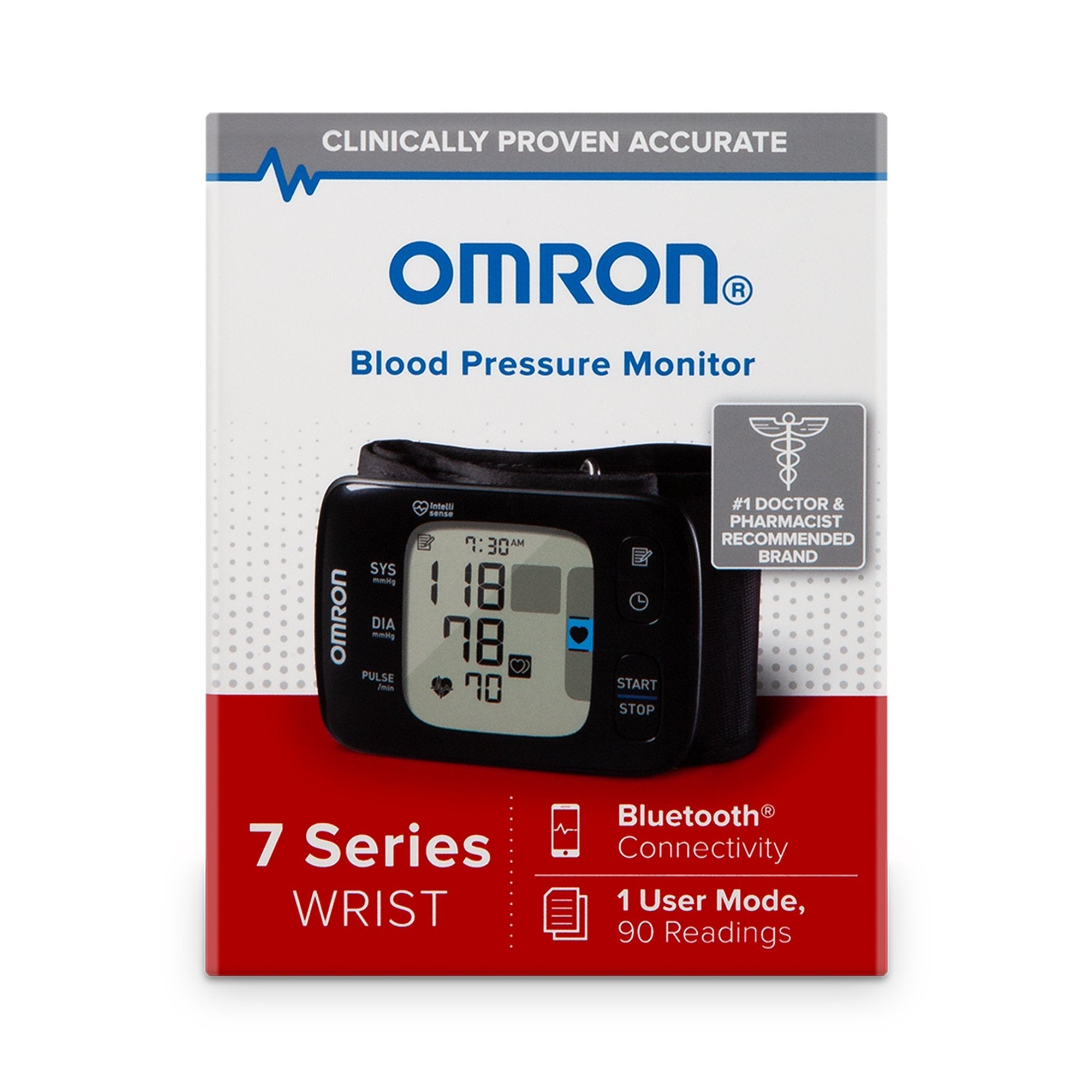 Omron® 7 Series Digital Blood Pressure Wrist Unit, Automatic Inflation, Adult, One Size Fits Most (1 Unit)