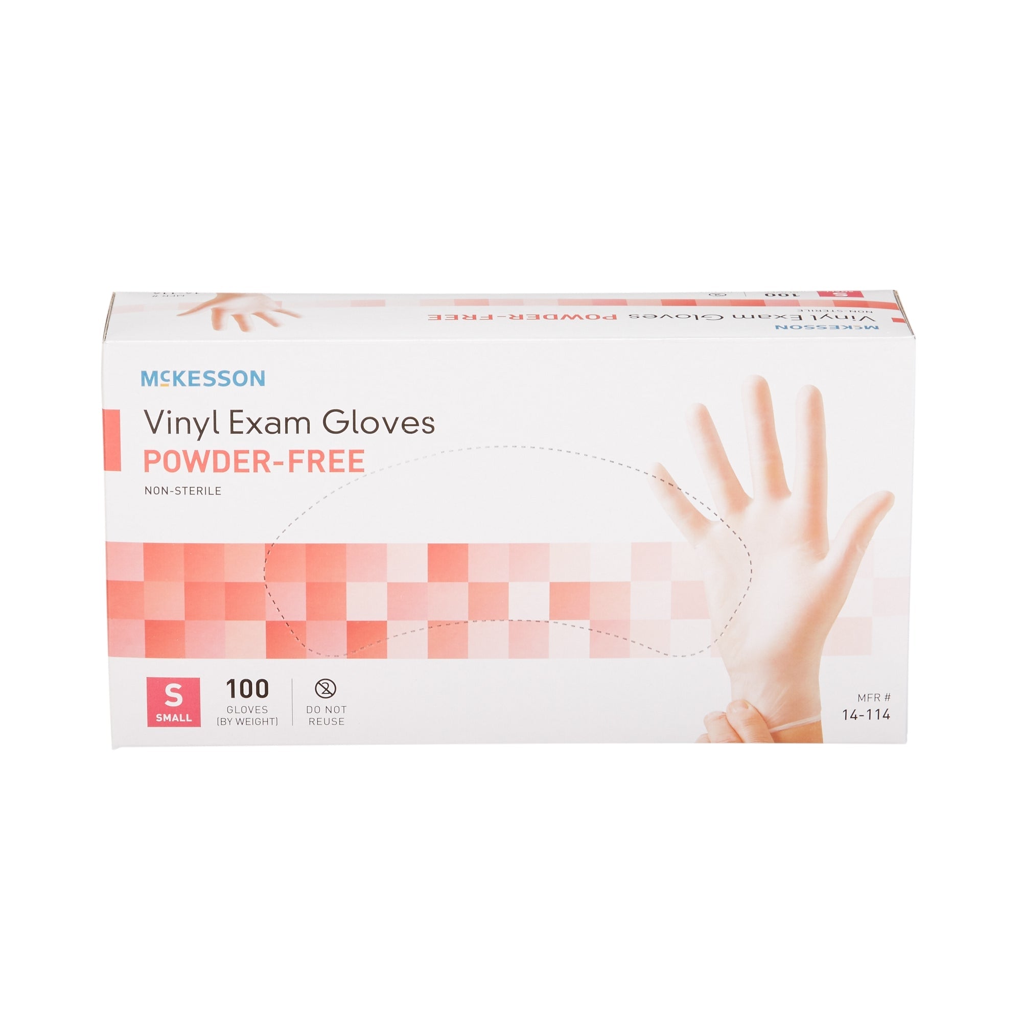 McKesson Vinyl Exam Gloves, Small Size, Clear, Smooth - 100 Pack