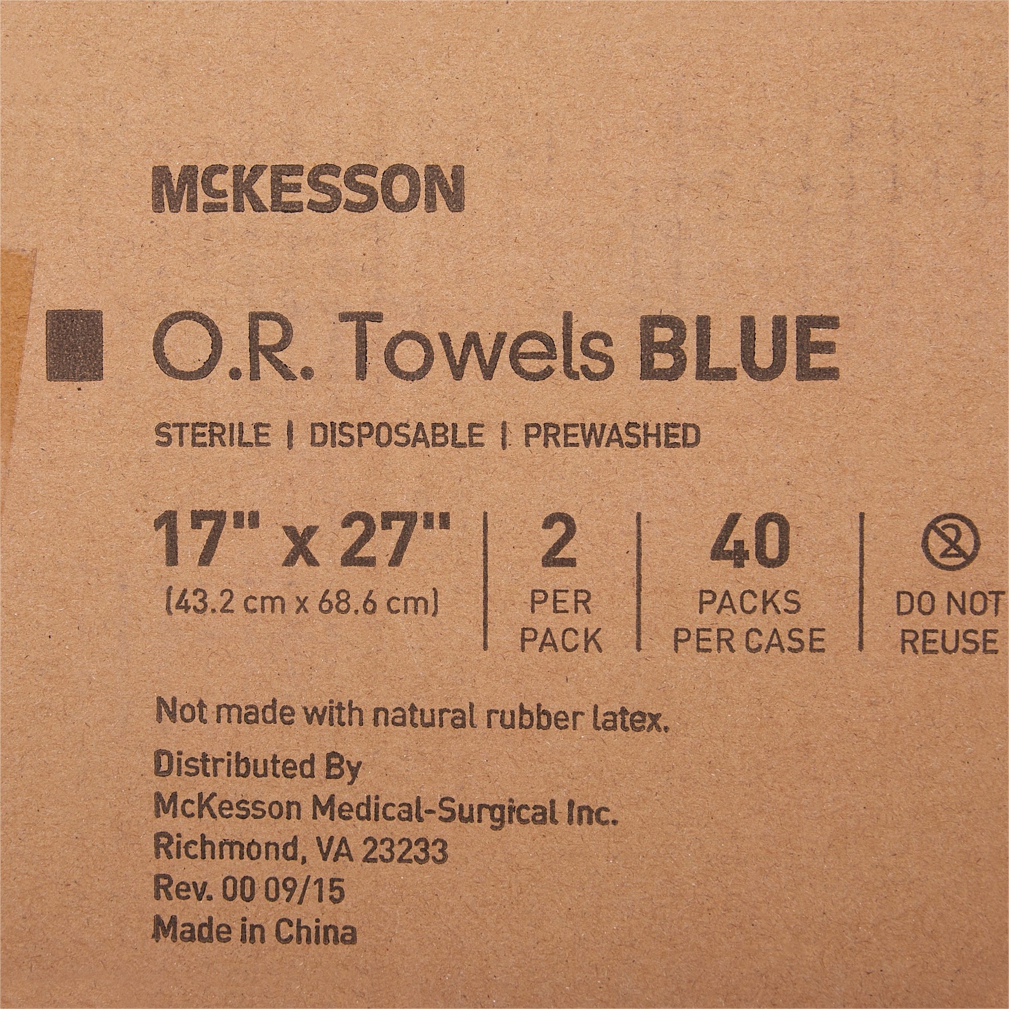 McKesson Sterile Blue O.R. Towel, 17 x 27 Inch (80 Units)