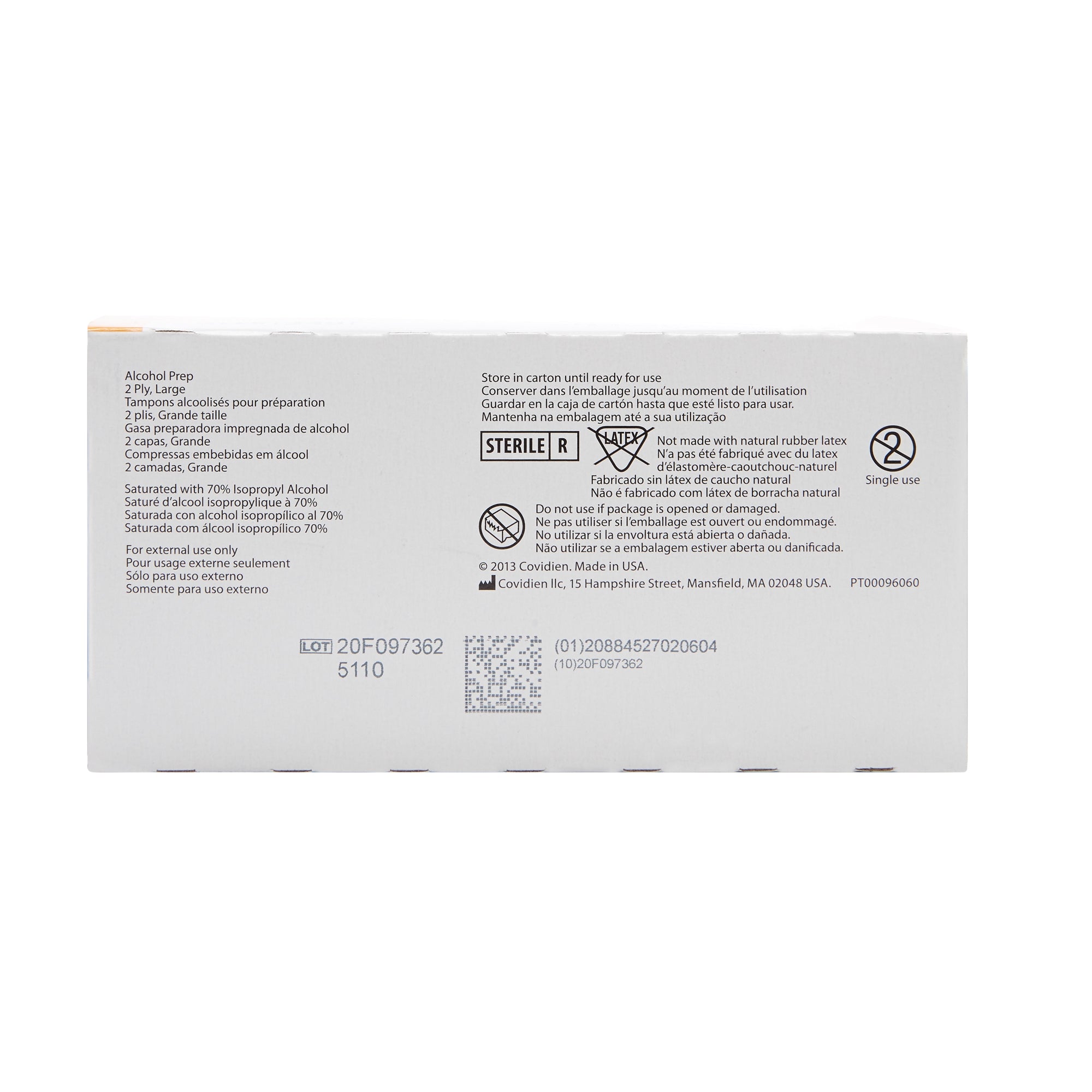 Webcol™ Alcohol Prep Pads, 70% Isopropyl, Large Sterile Packets - 200 Units