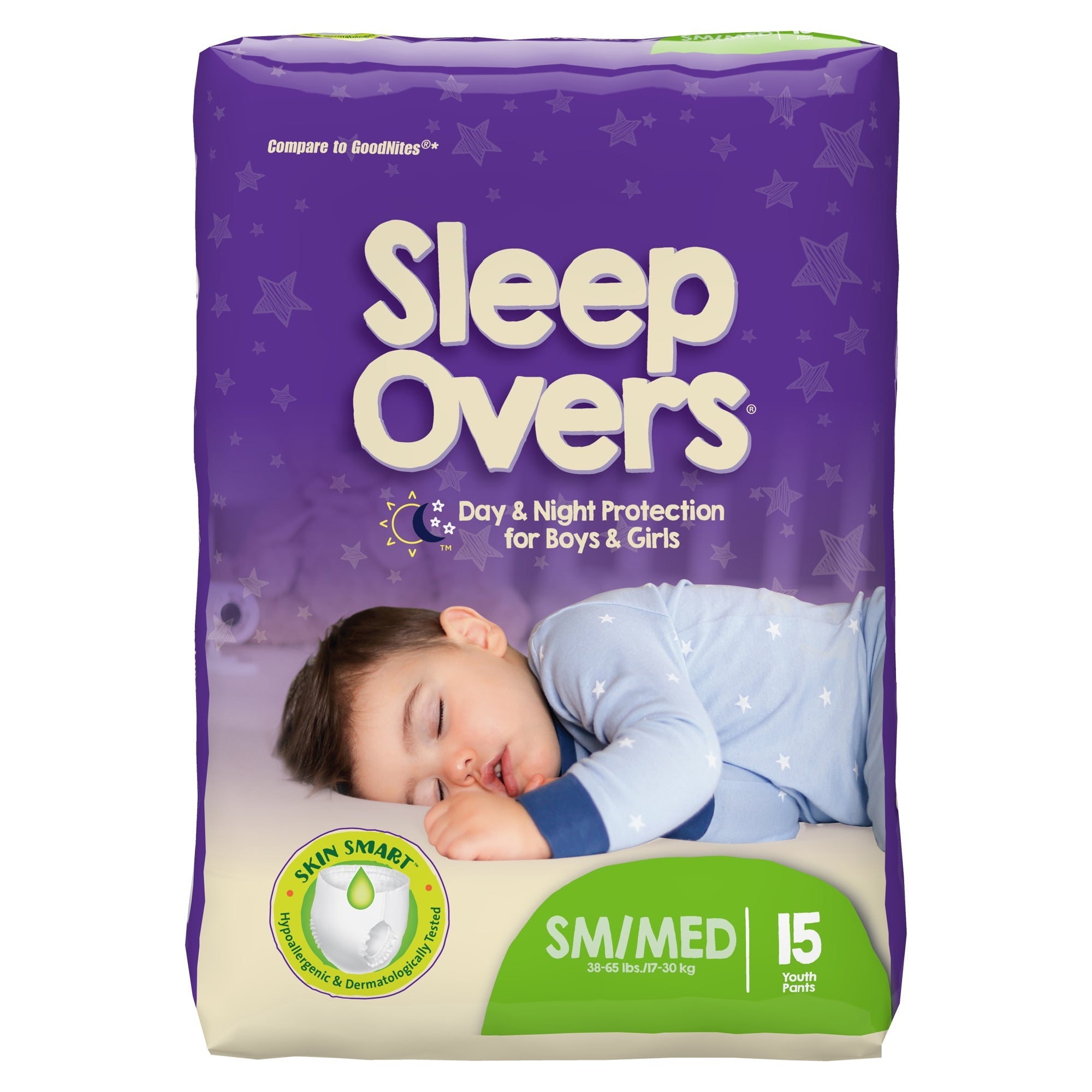 Cuties® Sleep Overs®: Small/Medium Absorbent Underwear for Kids