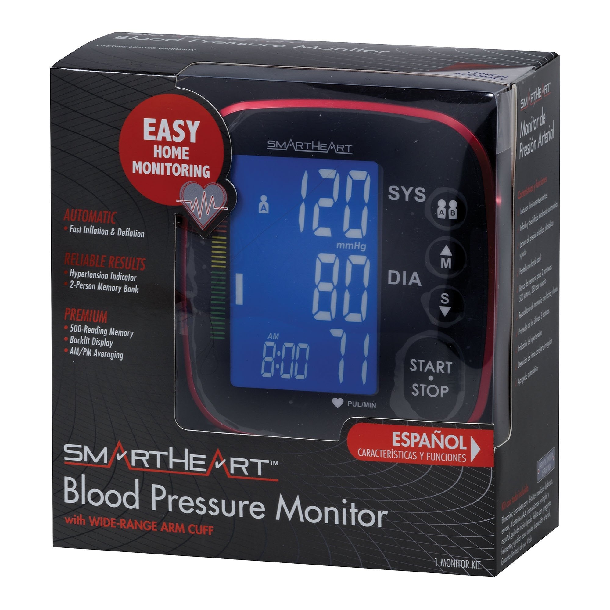 SmartHear Automatic Blood Pressure Arm Monitor (1 Unit)