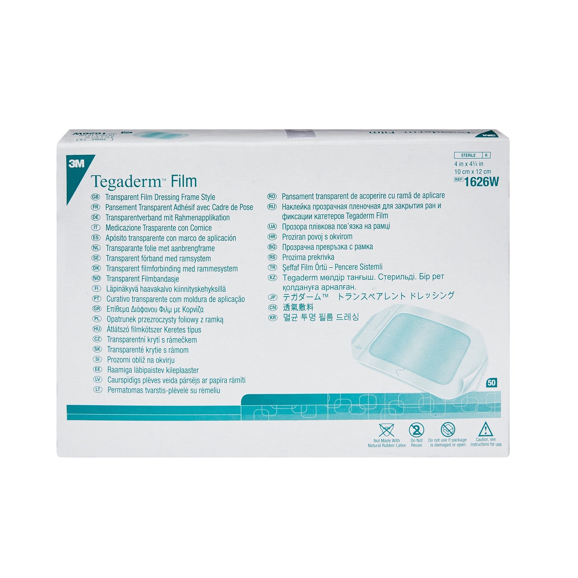 3M Tegaderm Transparent Film Dressing, 4x4-3/4", Sterile - 200 Pack