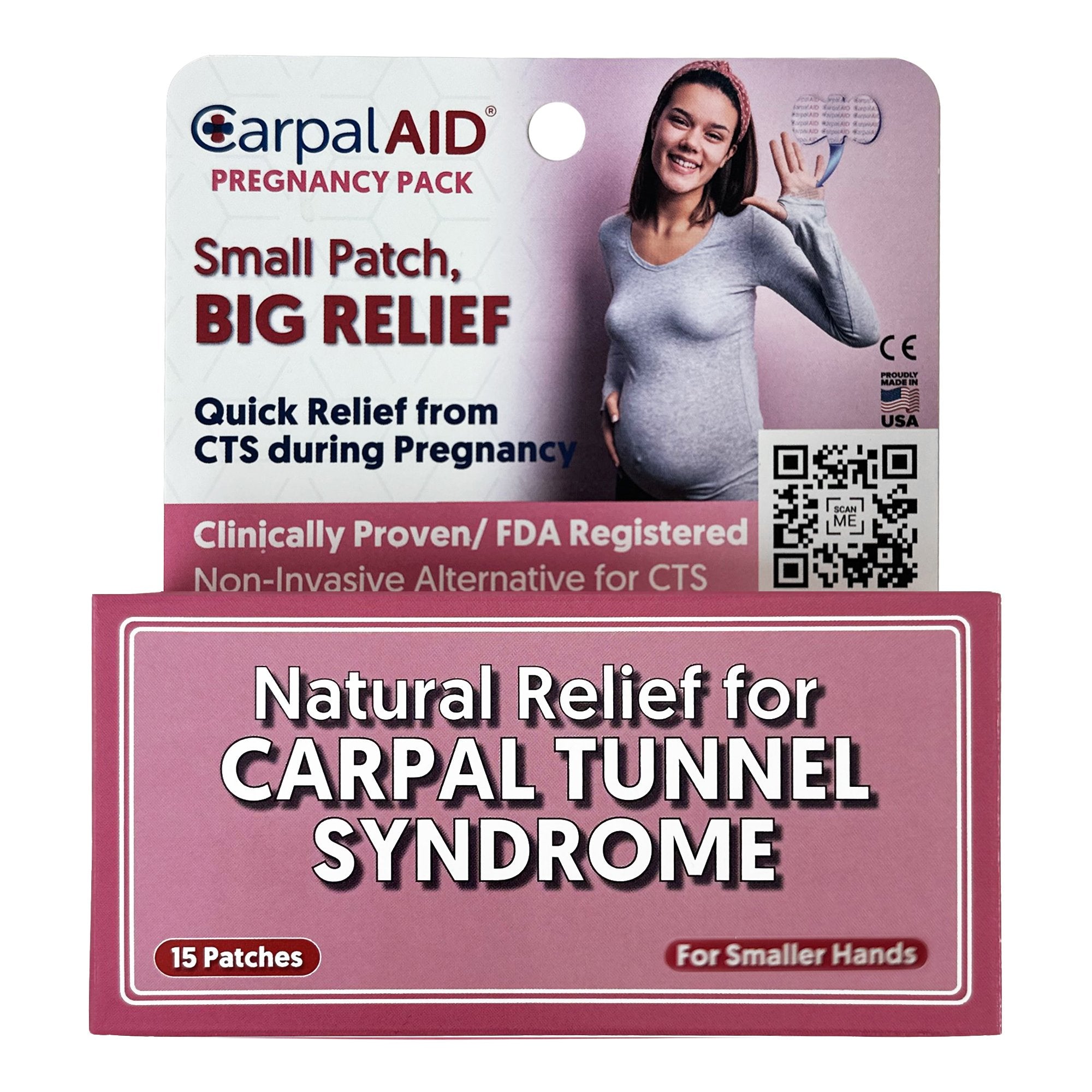 CarpalAid® Patch Pregnancy Hand-Based Carpal Tunnel Support, Small (15 Units)