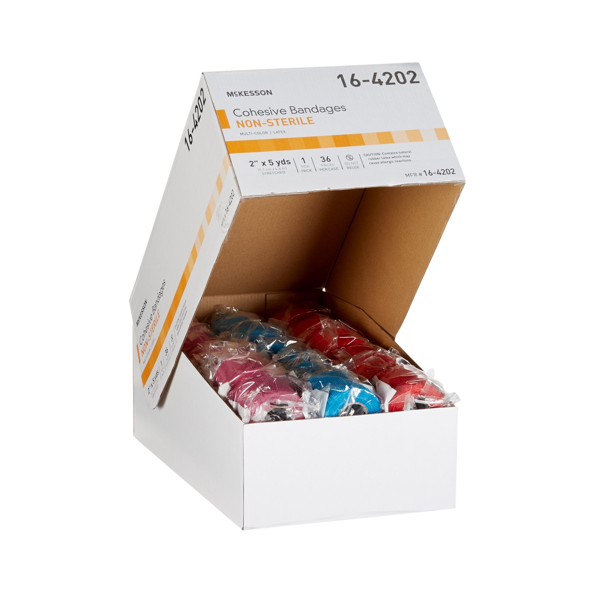 McKesson Cohesive Bandages 2"x5yd, Self-Adherent, Multi-Color, 6-Pack
