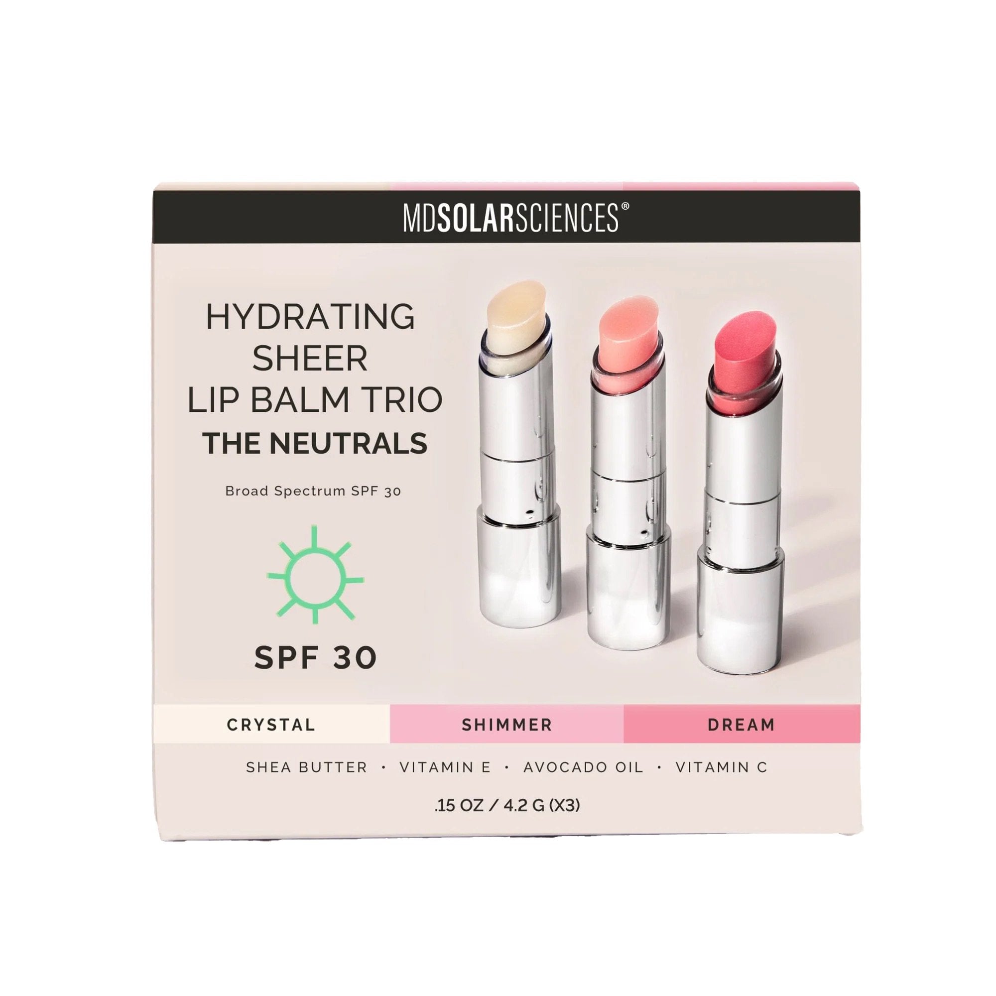 MDSolarSciences® Hydrating Sheer Lip Balm, Neutrals Trio (1 Unit)