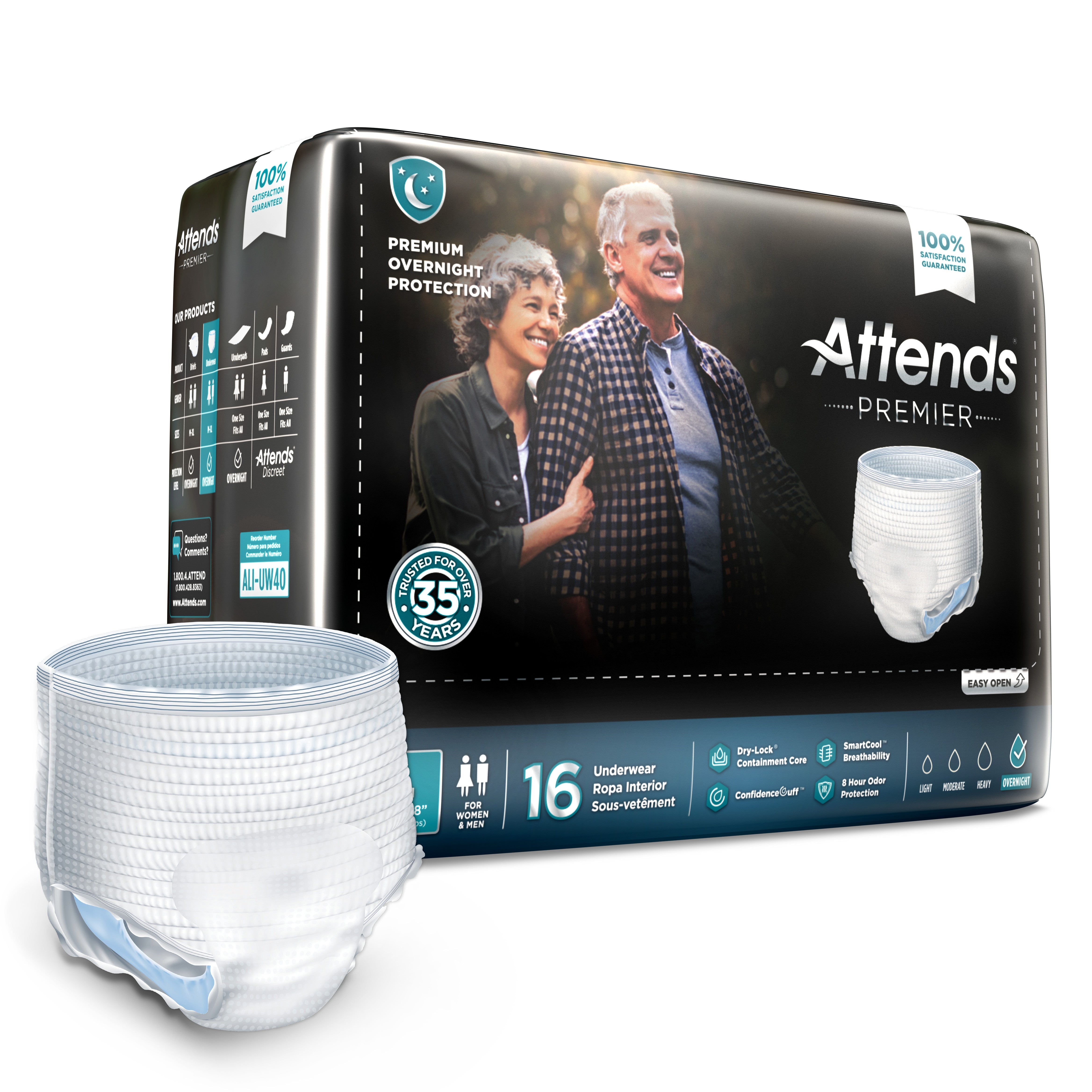 Attends® Premier Underwear Large - Ultimate Overnight Incontinence Protection