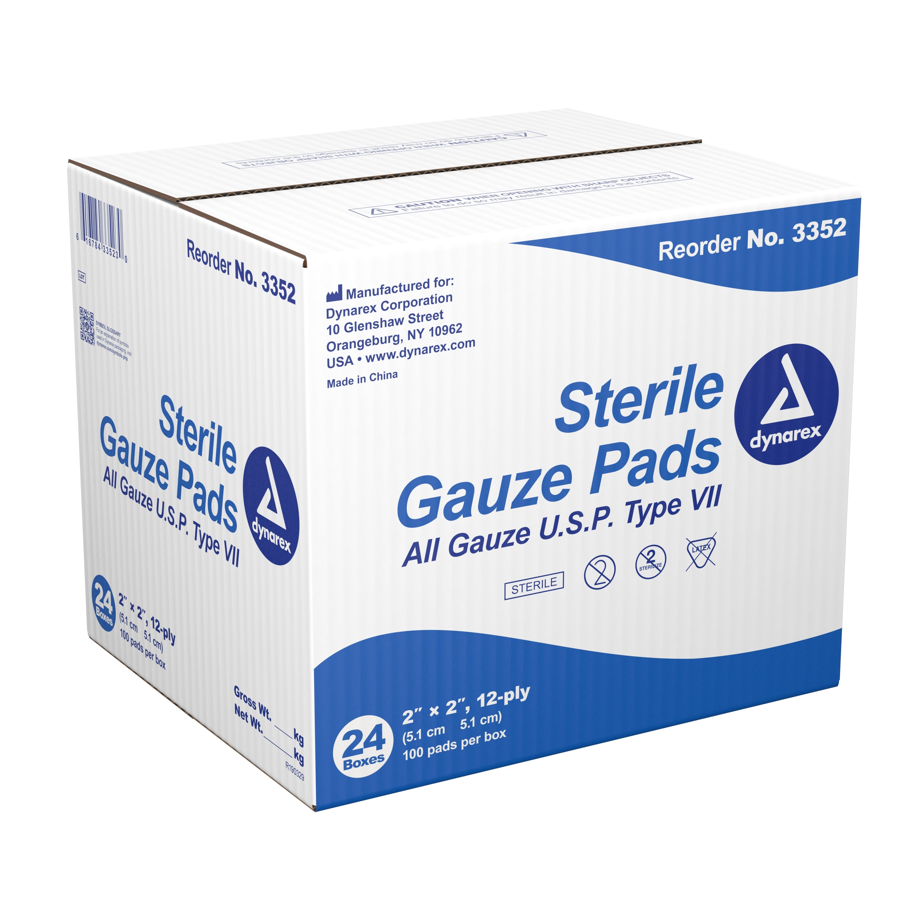 Dynarex® Sterile Gauze Sponge, 2 x 2 Inch (100 Units)