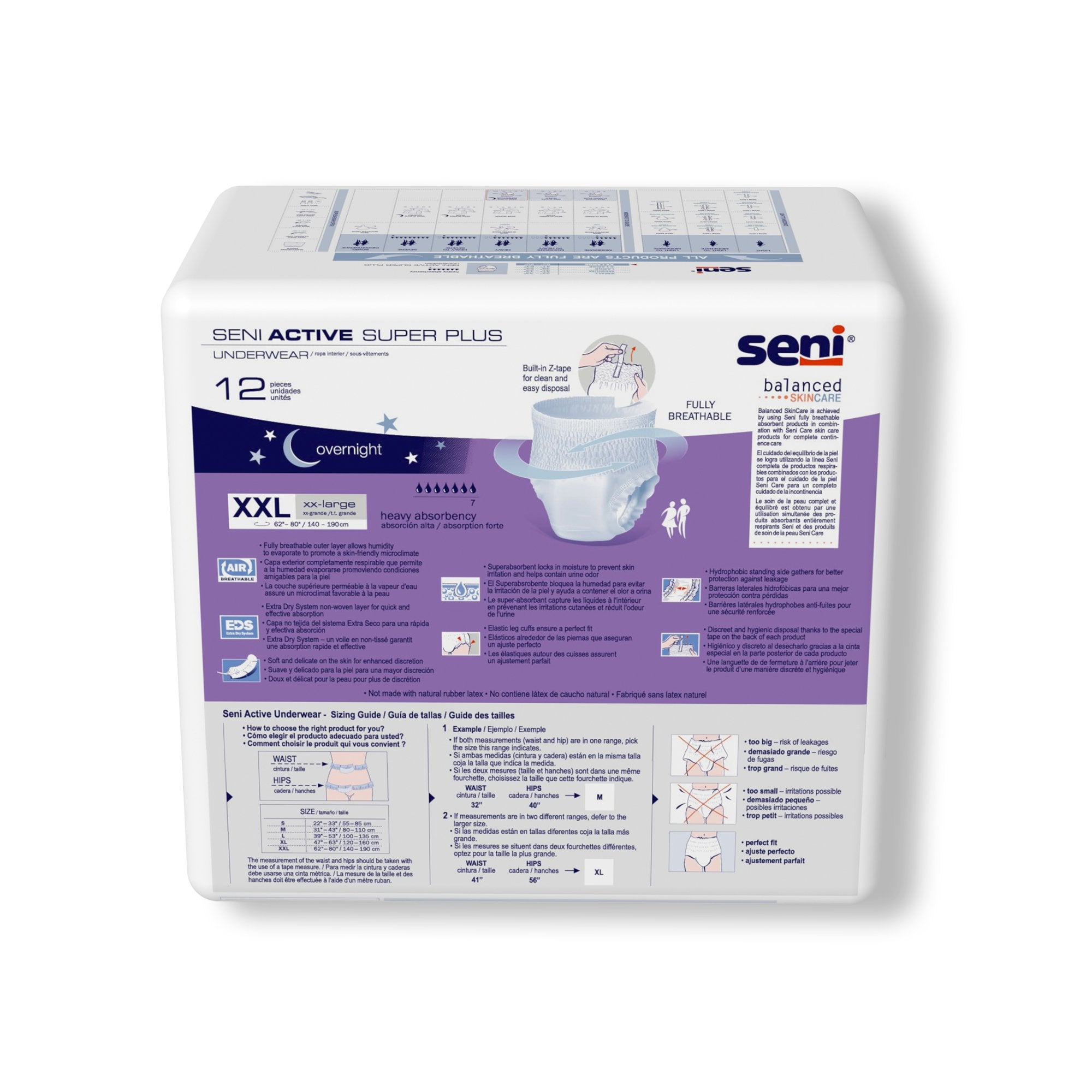 Seni® Active Super Plus Absorbent Underwear, 2X-Large (12 Units)