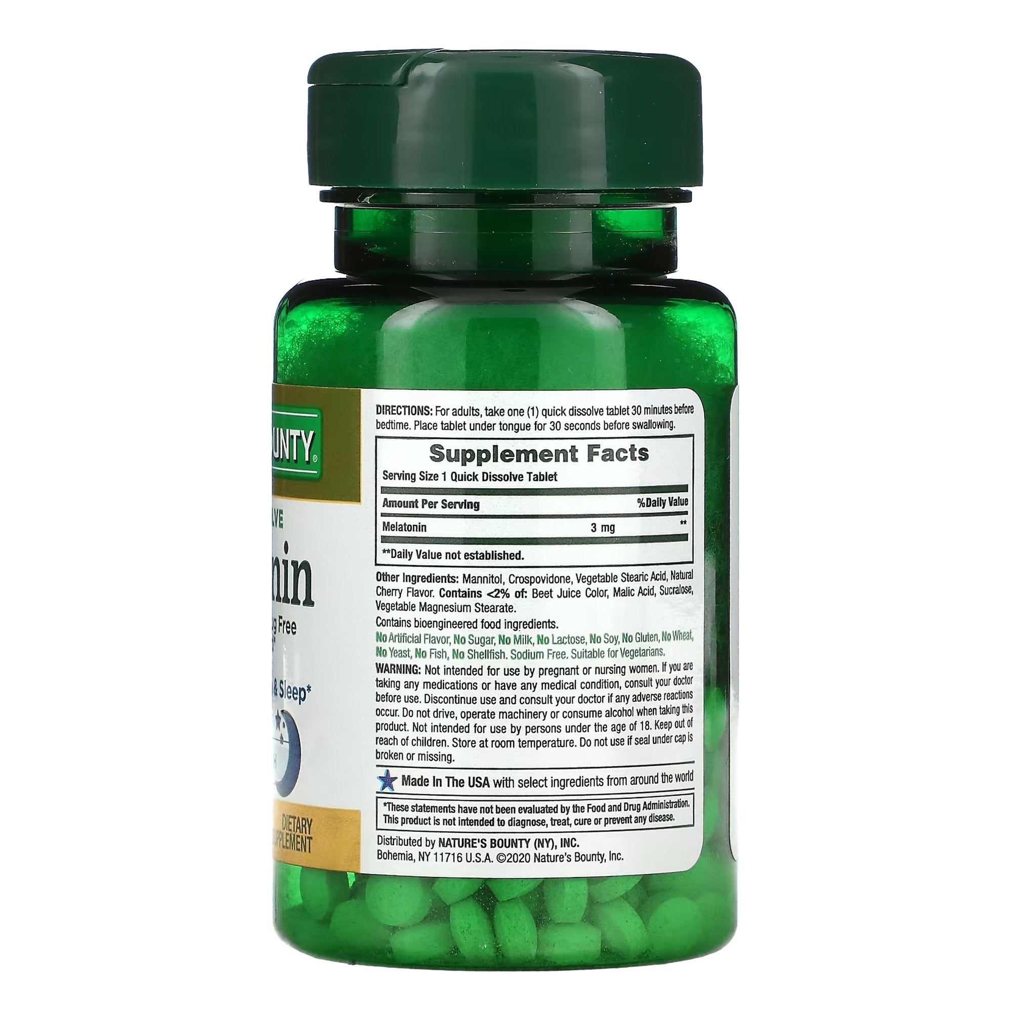 Sleep Aid Nature's Bounty® 120 per Bottle Tablet 3 mg Strength (1 Unit)