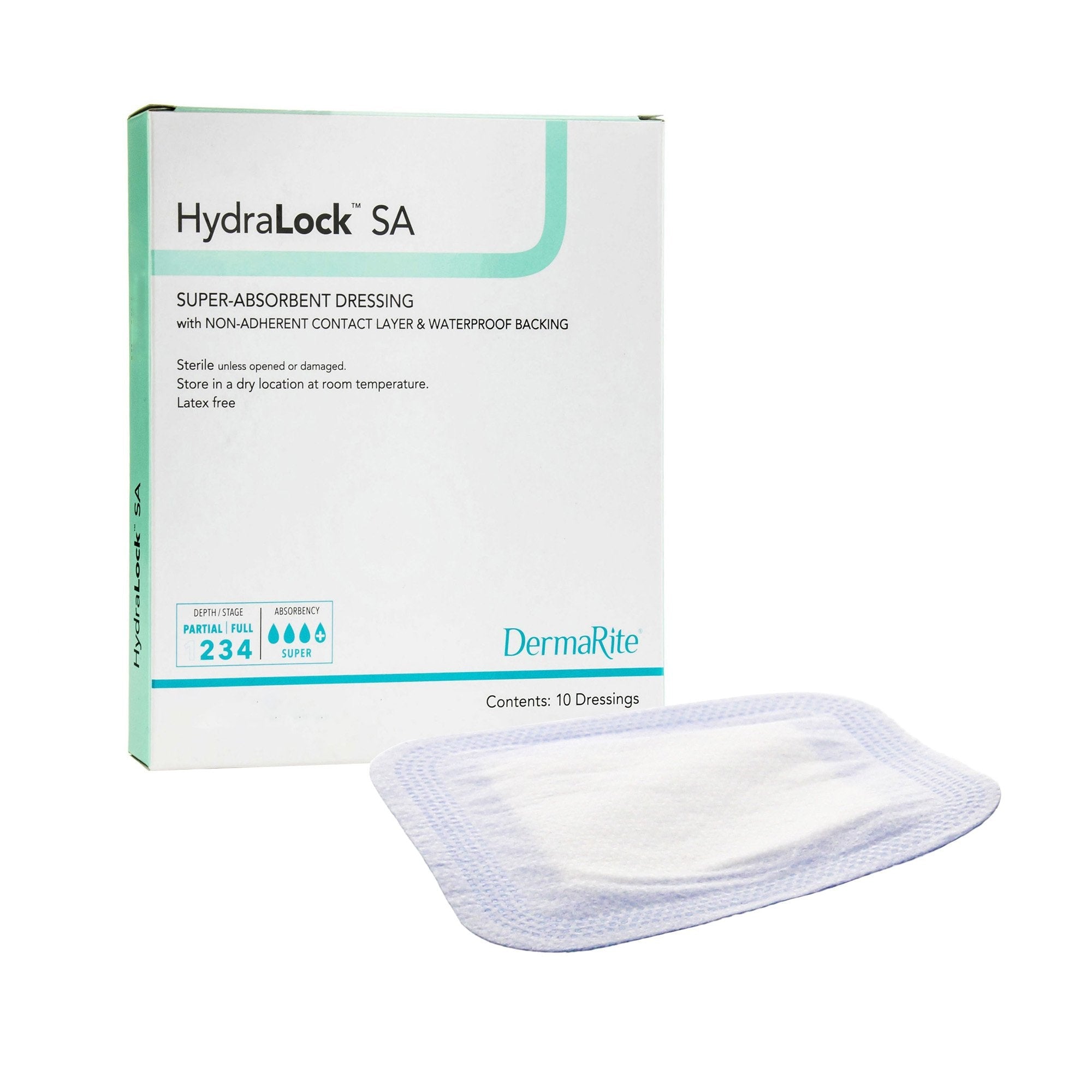 HydraLock™ Super Absorbent Dressing, 3 x 3 Inch (10 Units)