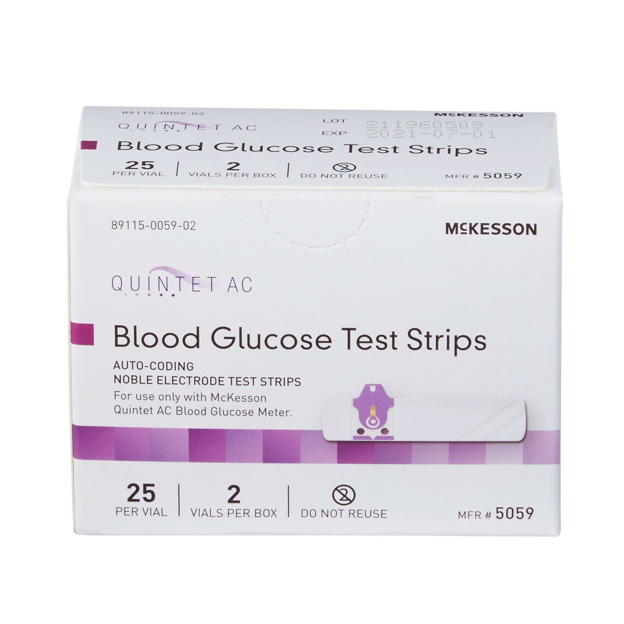 Quintet AC® Blood Glucose Test Strips, 50-Pack for Accurate Monitoring