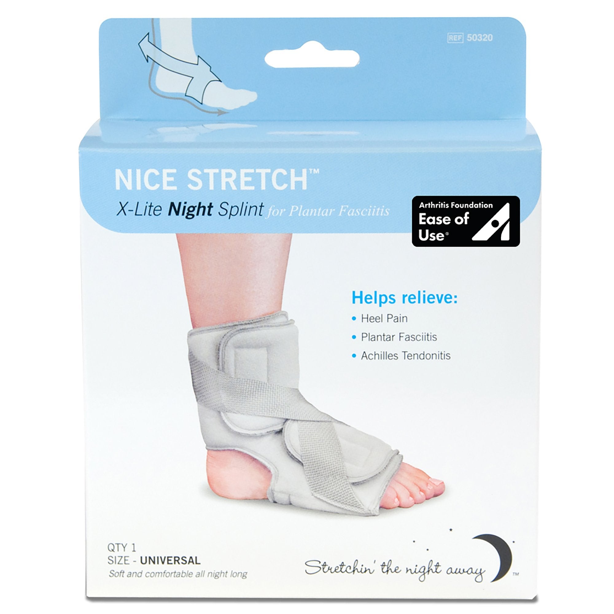 Nice Stretch® X-Lite Plantar Fasciitis Night Splint, One Size Fits Most (1 Unit)