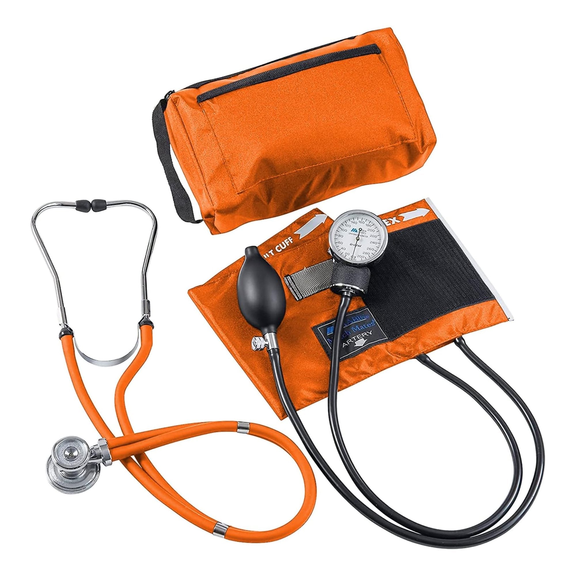 Mabis® Match Mates Manual Aneroid / Stethoscope Set, Orange (1 Unit)