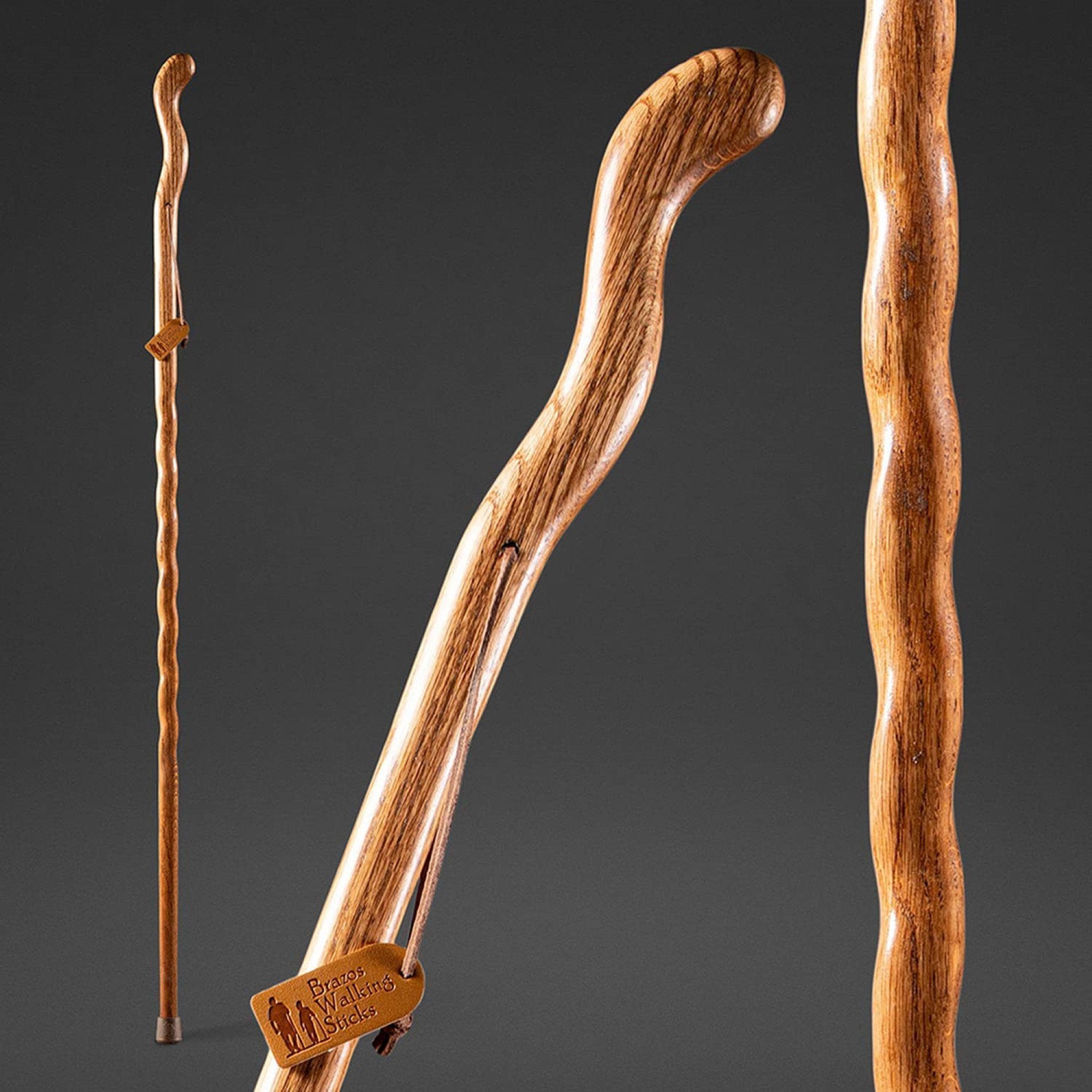 Brazos™ Twisted Oak Ergonomic Fitness Handcrafted Walking Stick, 55-Inch, Red (1 Unit)