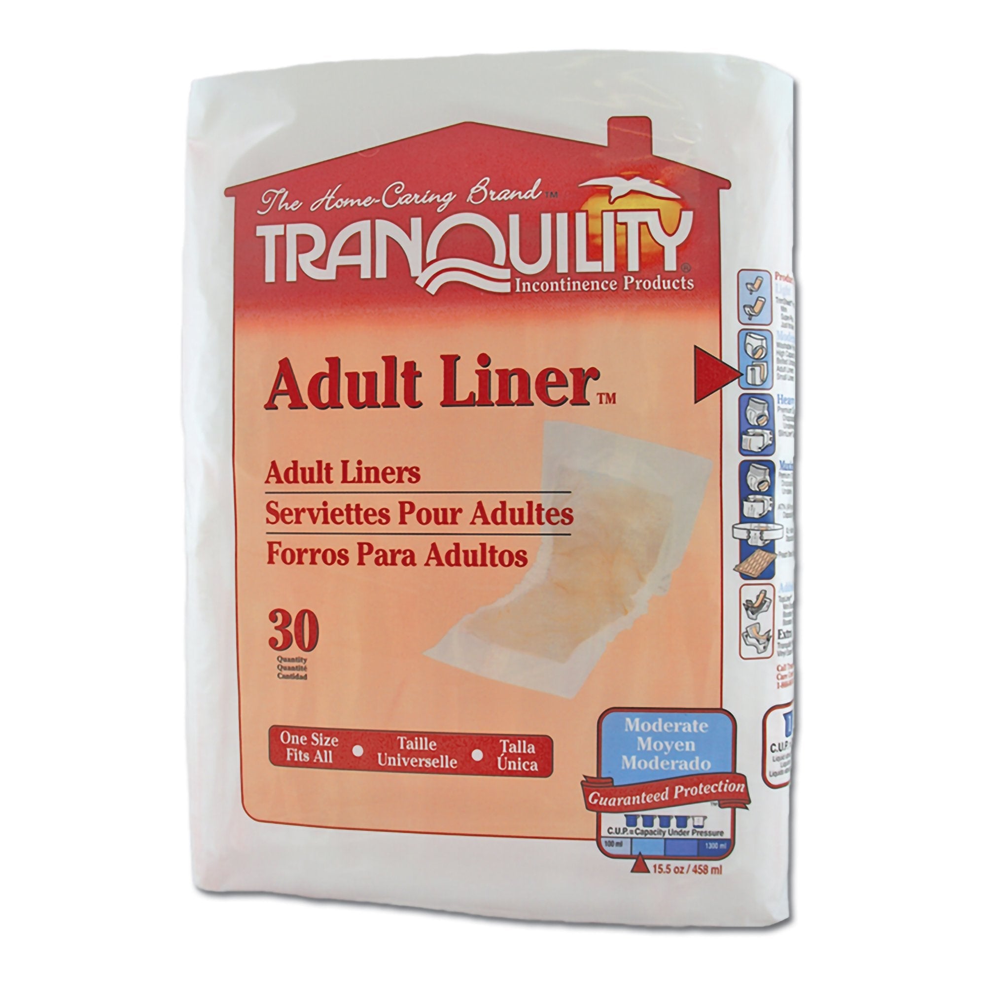 Tranquility® Moderate Incontinence Liner, 9 x 24 Inch (30 Units)