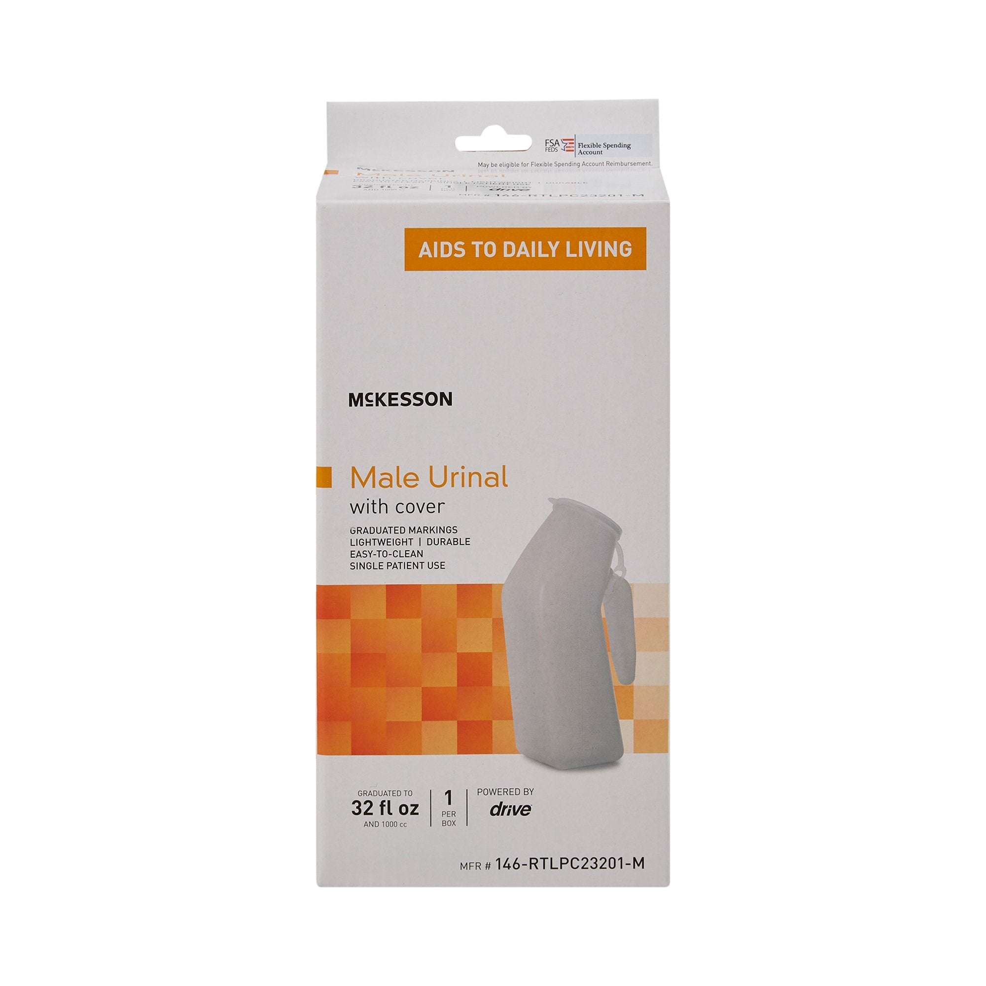 McKesson Male Urinal with Cover (6 Units)