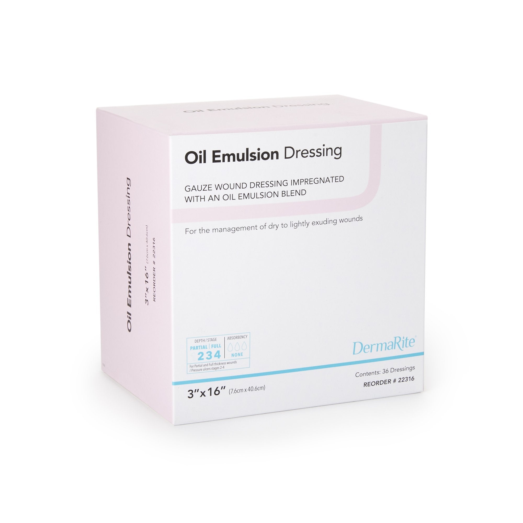 DermaRite® Oil Emulsion Wound Dressing, 3 x 16 Inch (36 Units)