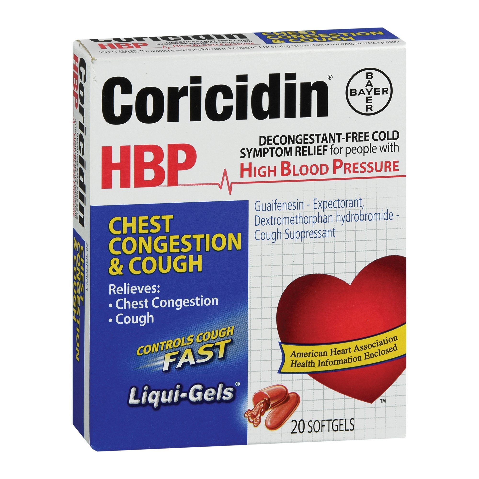 Coricidin® HBP Guaifenesin / Dextromethorphan Cold and Cough Relief (1 Unit)